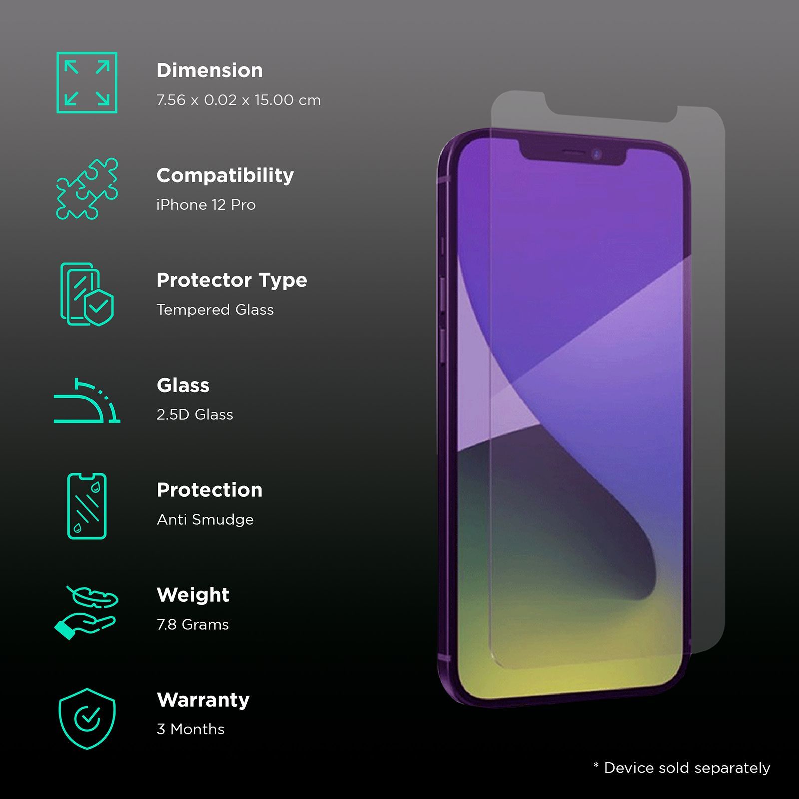 scratchgard Tempered Glass for Apple iPhone 12 Pro (Ultra Scratch Protection)_3