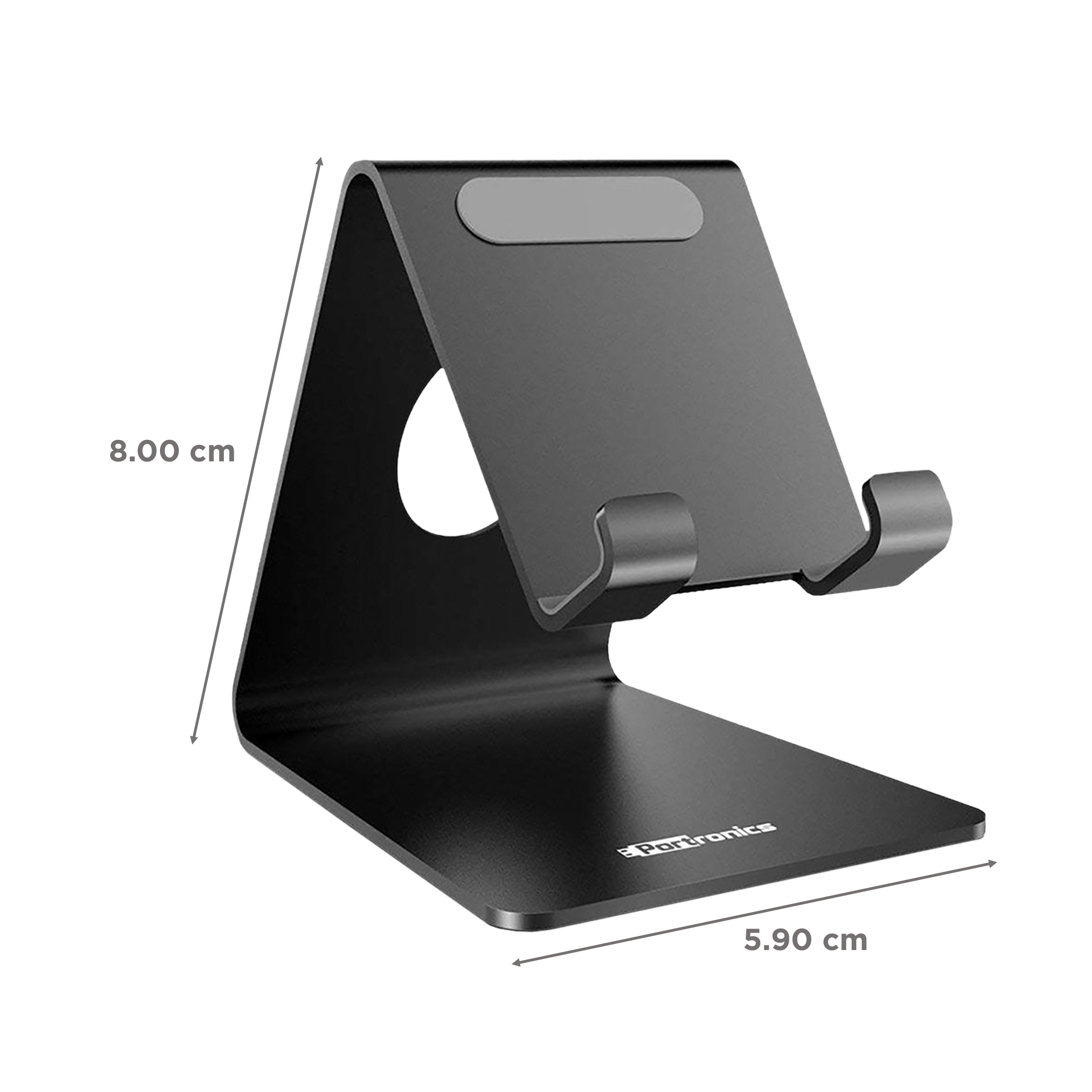 PORTRONICS MoDesk Universal Stainless Steel Phone Holder (POR 122, Black)_2