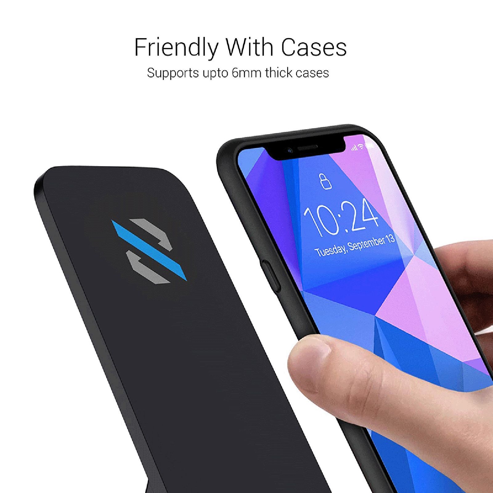 SKYVIK Beam 2 15W Wireless Charger for iPhone and Android (Qi Certified, Dual Coils, Black)_6