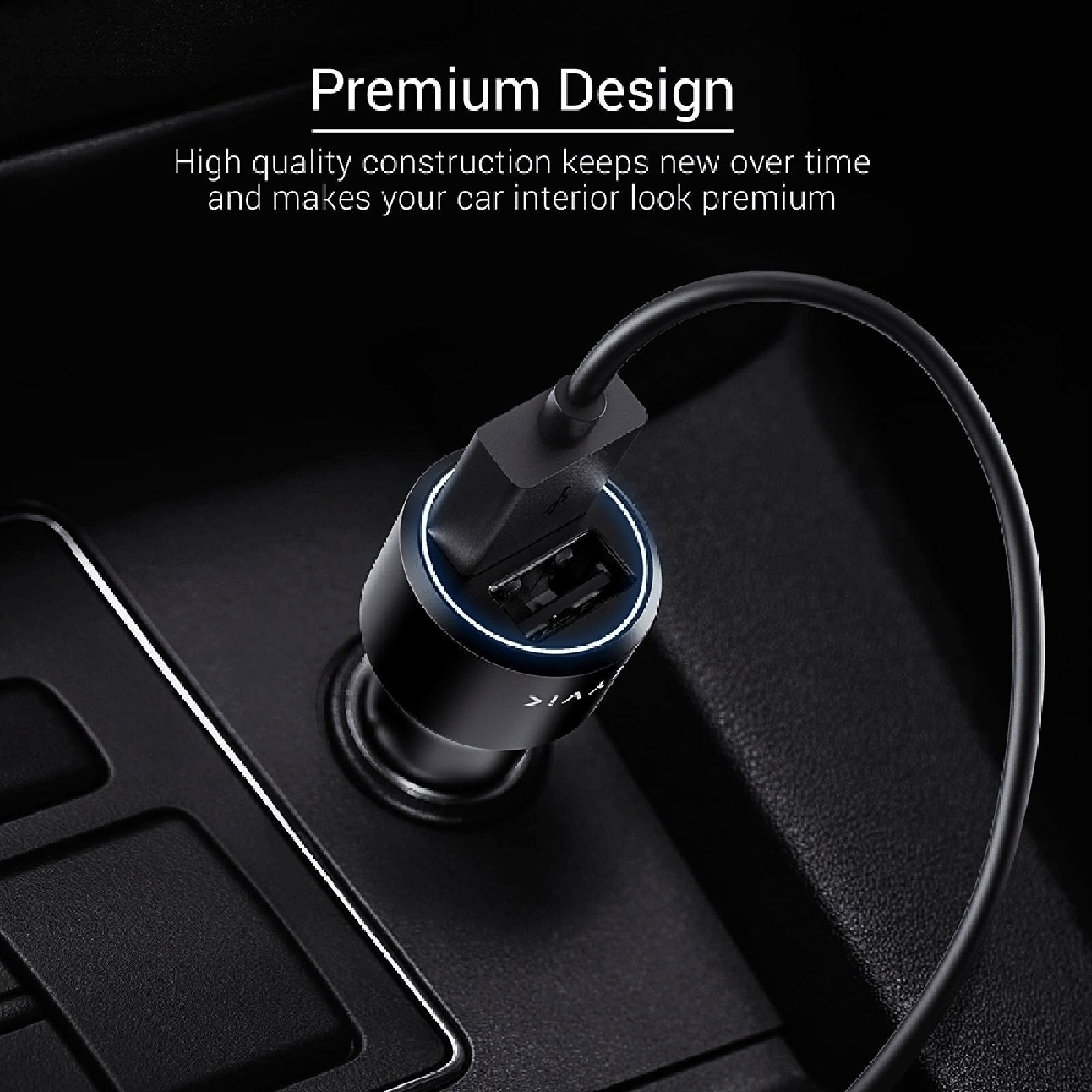 SKYVIK EMBLO Dual Fast Charging Port Q.C 3.0 Car Charger (Car, CC-FF2P, Black)_5