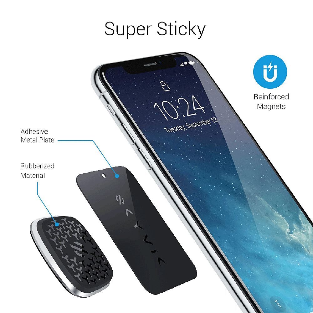 SKYVIK Truhold Stick-on Magnetic Mobile Holder (Car/Office/Home, MM-RS1S, Silver)_4