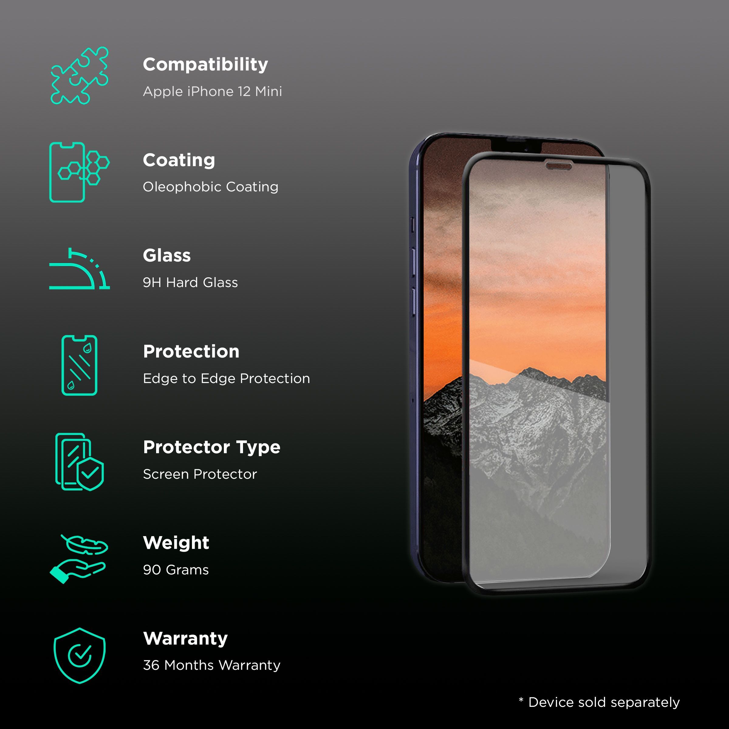 HYPHEN DEFENDR Screen Protector for Apple iPhone 12 Mini (Edge to Edge Protection)_2