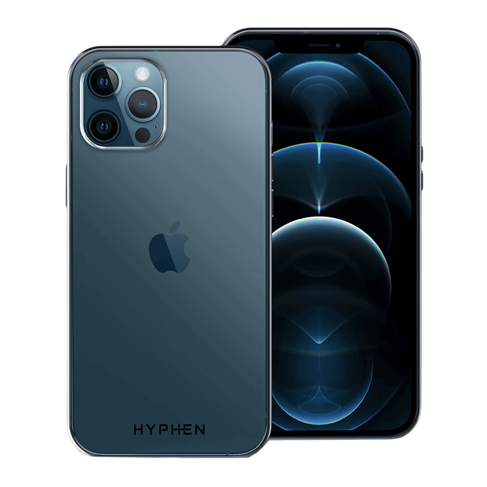 HYPHEN Frame TPU & Plastic Back Cover for Apple iPhone 12 Pro Max (Supports Wireless Charging, Silver)_1