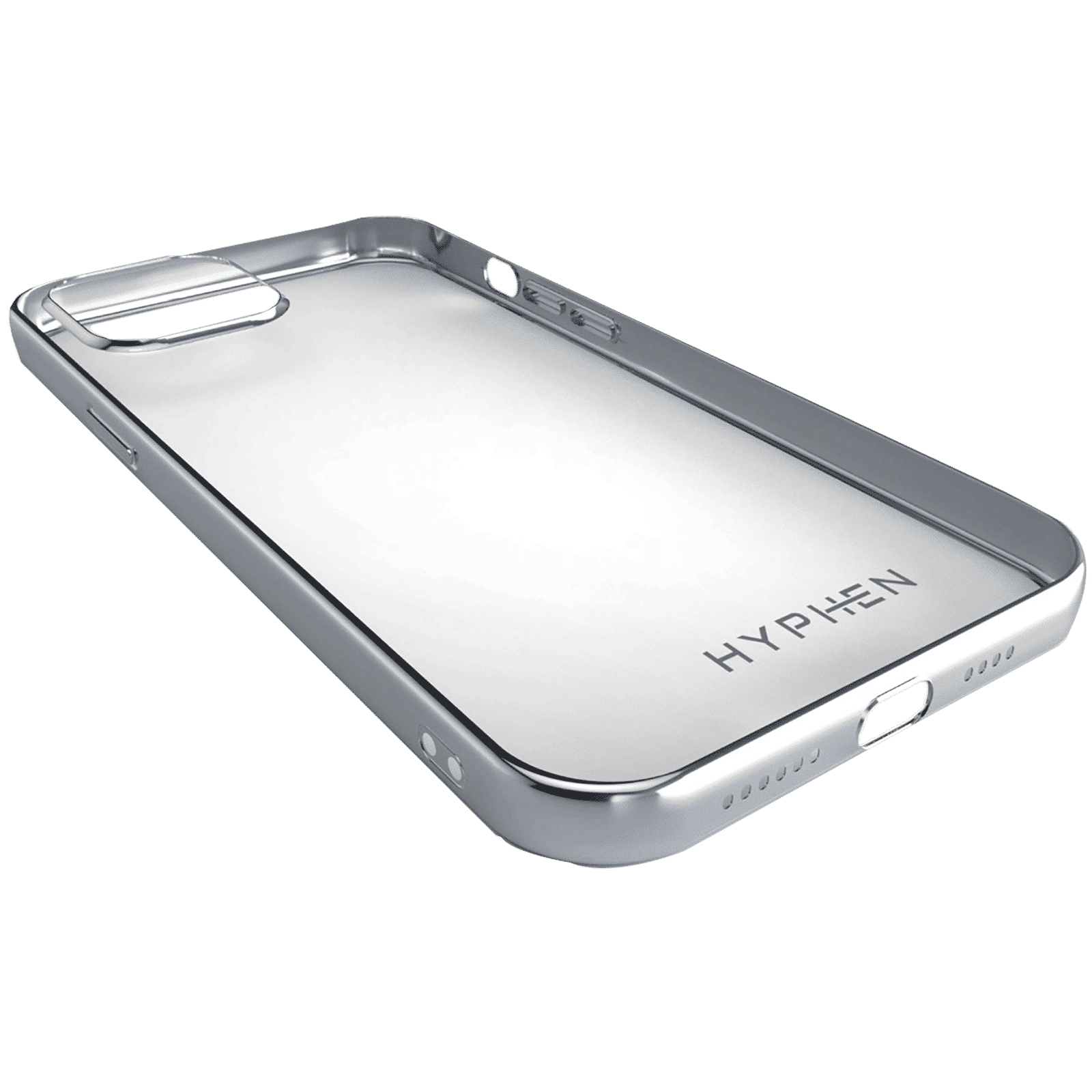 HYPHEN Frame TPU & Plastic Back Cover for Apple iPhone 12 Pro Max (Supports Wireless Charging, Silver)_7
