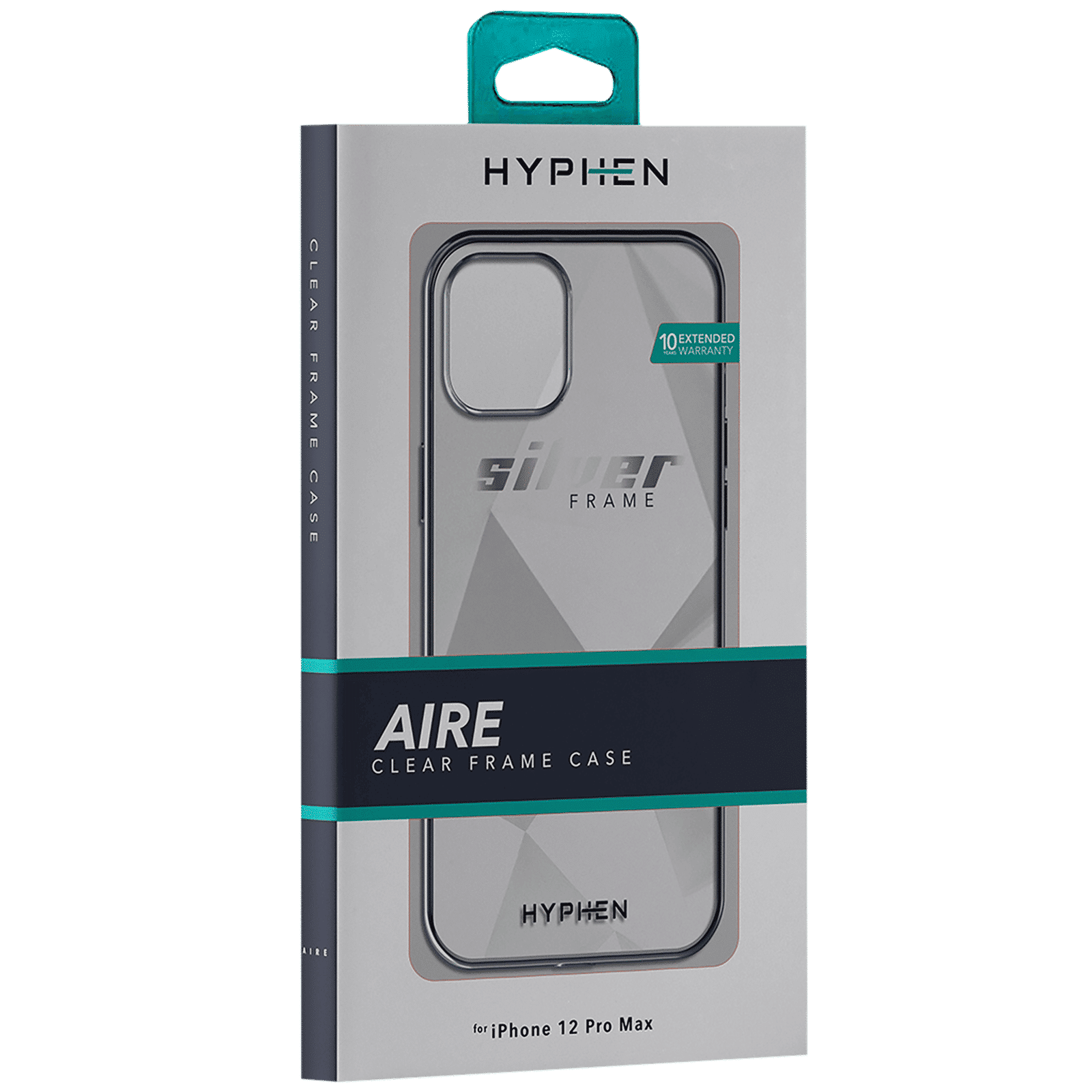 HYPHEN Frame TPU & Plastic Back Cover for Apple iPhone 12 Pro Max (Supports Wireless Charging, Silver)_11