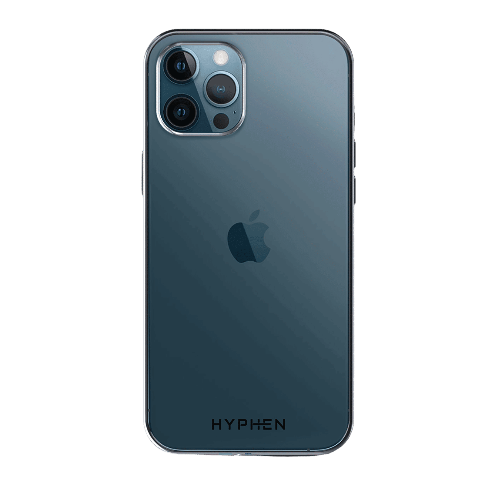 HYPHEN Frame TPU & Plastic Back Cover for Apple iPhone 12 Pro Max (Supports Wireless Charging, Silver)_3