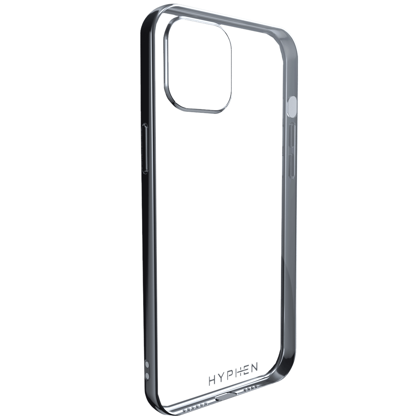 HYPHEN Frame TPU & Plastic Back Cover for Apple iPhone 12 Pro Max (Supports Wireless Charging, Silver)_4