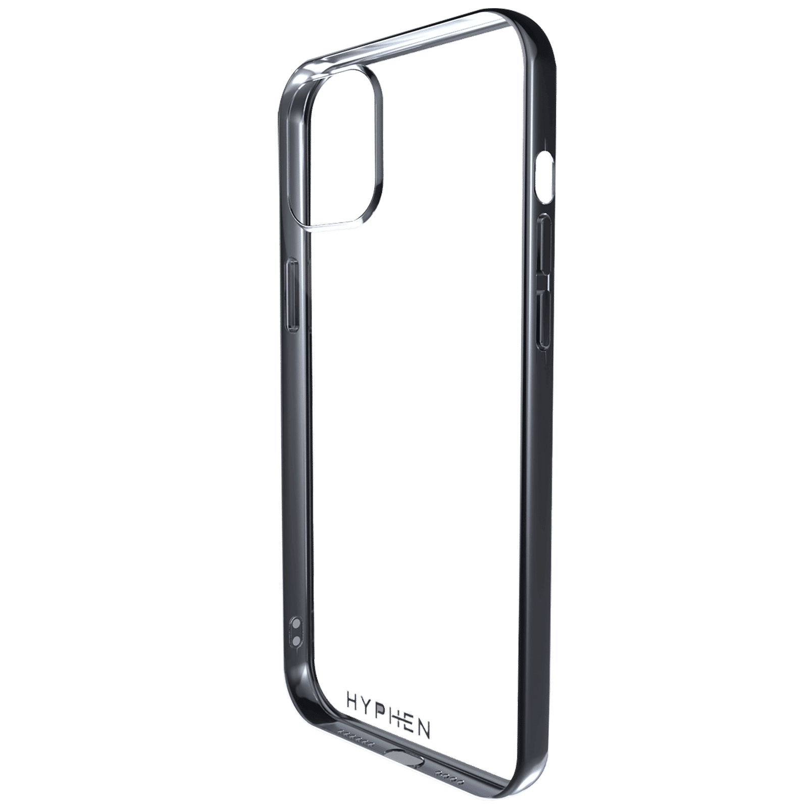 HYPHEN Frame TPU & Plastic Back Cover for Apple iPhone 12 Pro Max (Supports Wireless Charging, Silver)_5