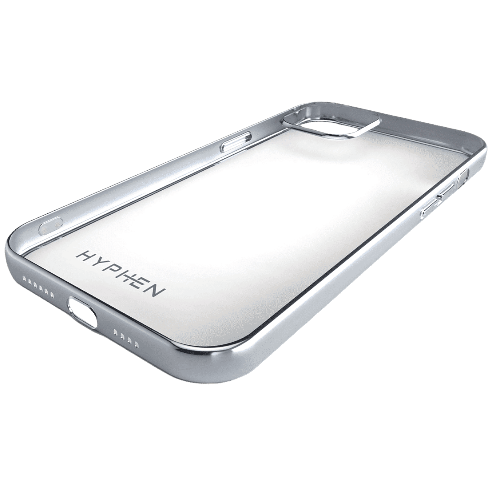 HYPHEN Frame TPU & Plastic Back Cover for Apple iPhone 12 Pro Max (Supports Wireless Charging, Silver)_6