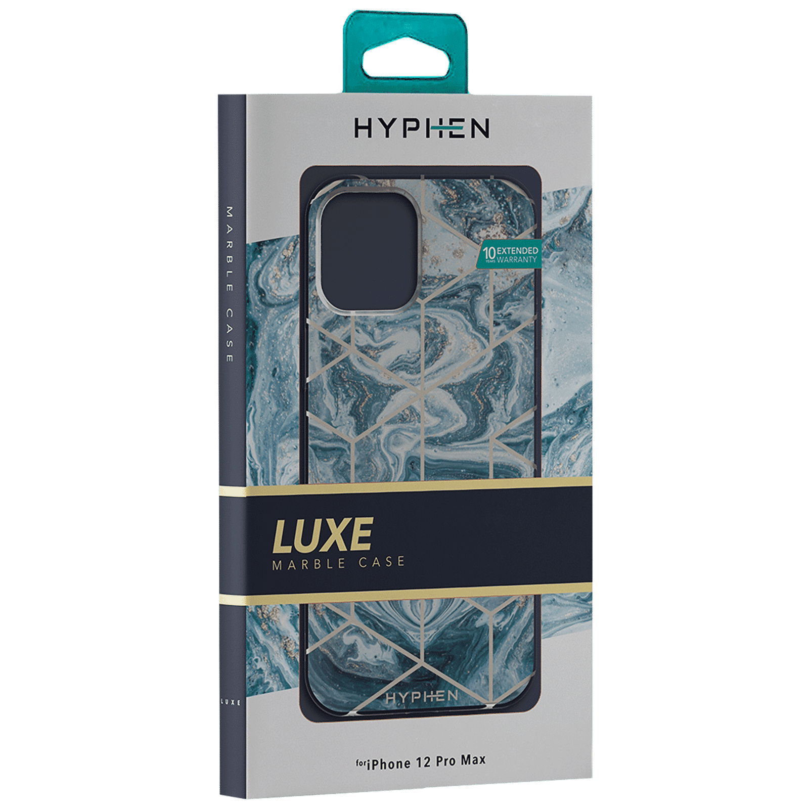 HYPHEN Marble TPU Back Cover for Apple iPhone 12 Pro Max (Compact, Flexible and Slim Design, Pacific Blue)_13