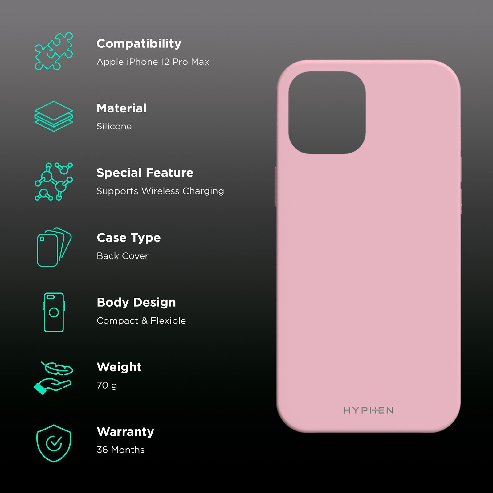 HYPHEN Tint Silicone Back Cover for Apple iPhone 12 Pro Max (Compact and Flexible, Pink) HYPHEN Tint Silicone Back Cover for Apple iPhone 12 Pro Max (Compact and Flexible, Pink)_2