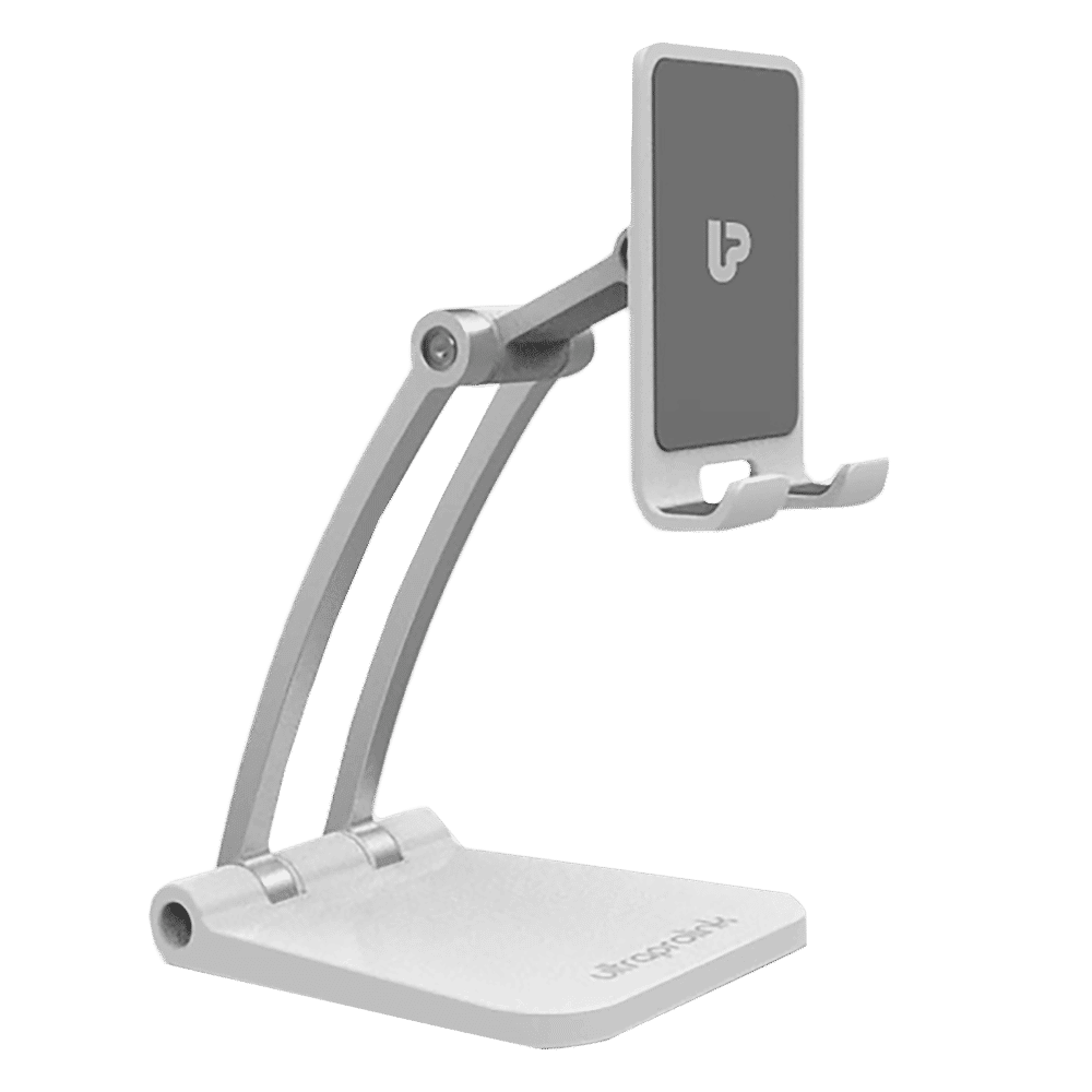 ultraprolink Table Top Stand Universal Phone Holder for Tablets and Smartphones (Multi view Angle, UM1030, White)_1