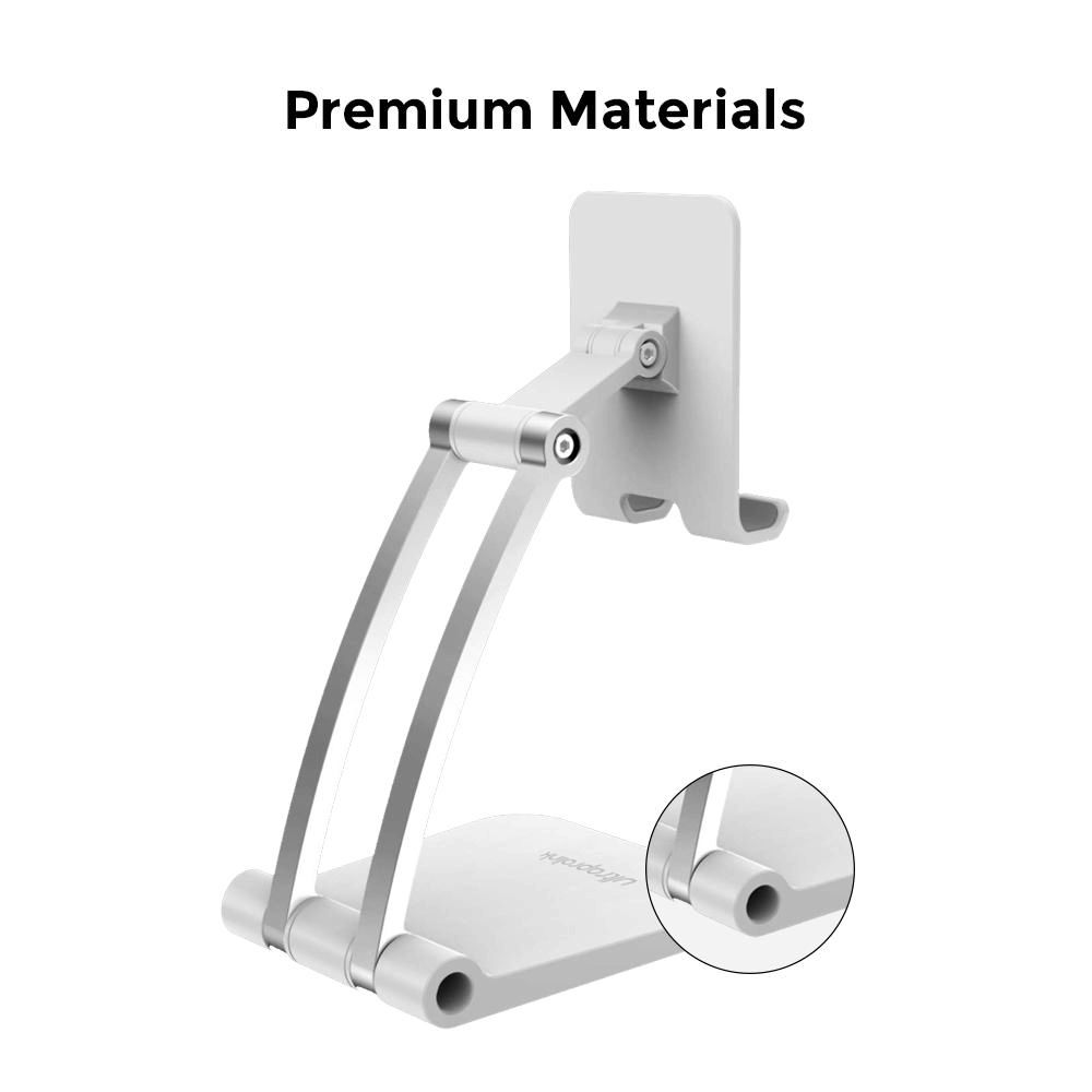 ultraprolink Table Top Stand Universal Phone Holder for Tablets and Smartphones (Multi view Angle, UM1030, White)_5