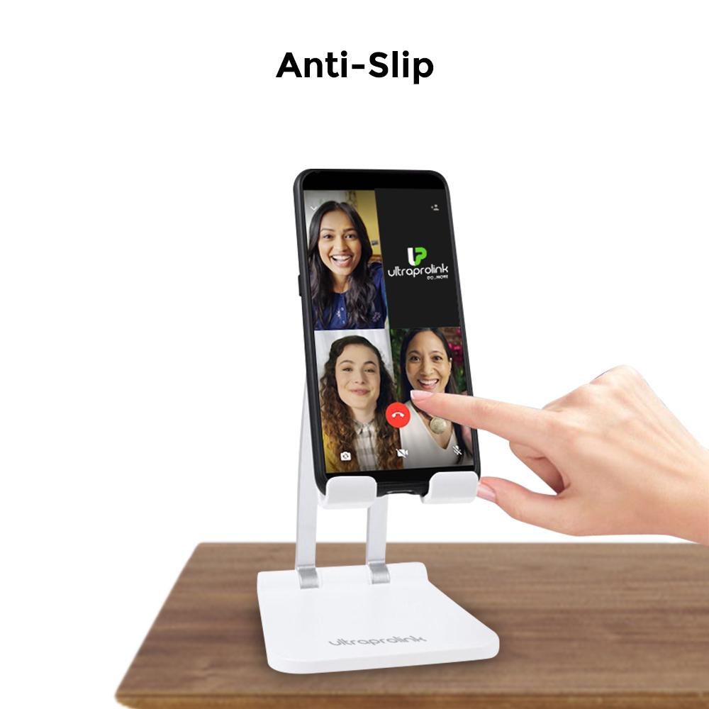 ultraprolink Table Top Stand Universal Phone Holder for Tablets and Smartphones (Multi view Angle, UM1030, White)_7