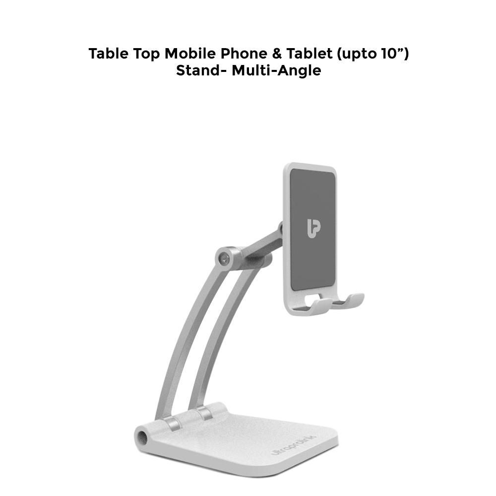 ultraprolink Table Top Stand Universal Phone Holder for Tablets and Smartphones (Multi view Angle, UM1030, White)_8