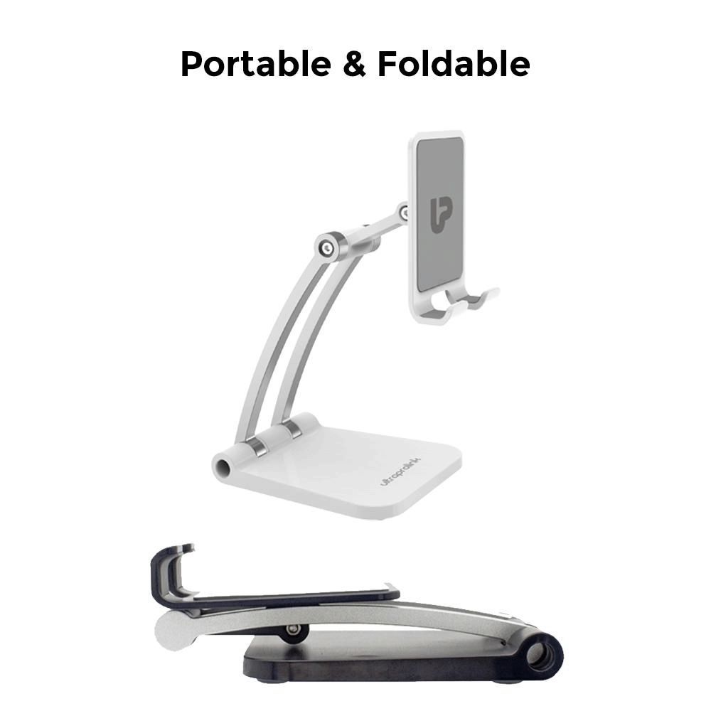 ultraprolink Table Top Stand Universal Phone Holder for Tablets and Smartphones (Multi view Angle, UM1030, White)_4