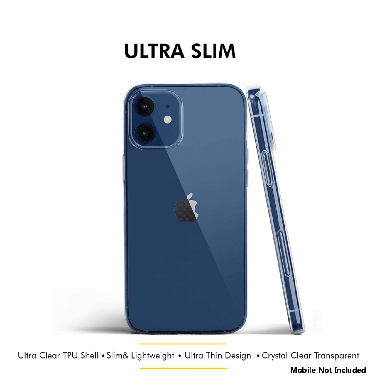 in base Ultra Slim TPU Shell Back Cover for Apple iPhone 12 Mini (Ultra Thin Design, Clear)_8