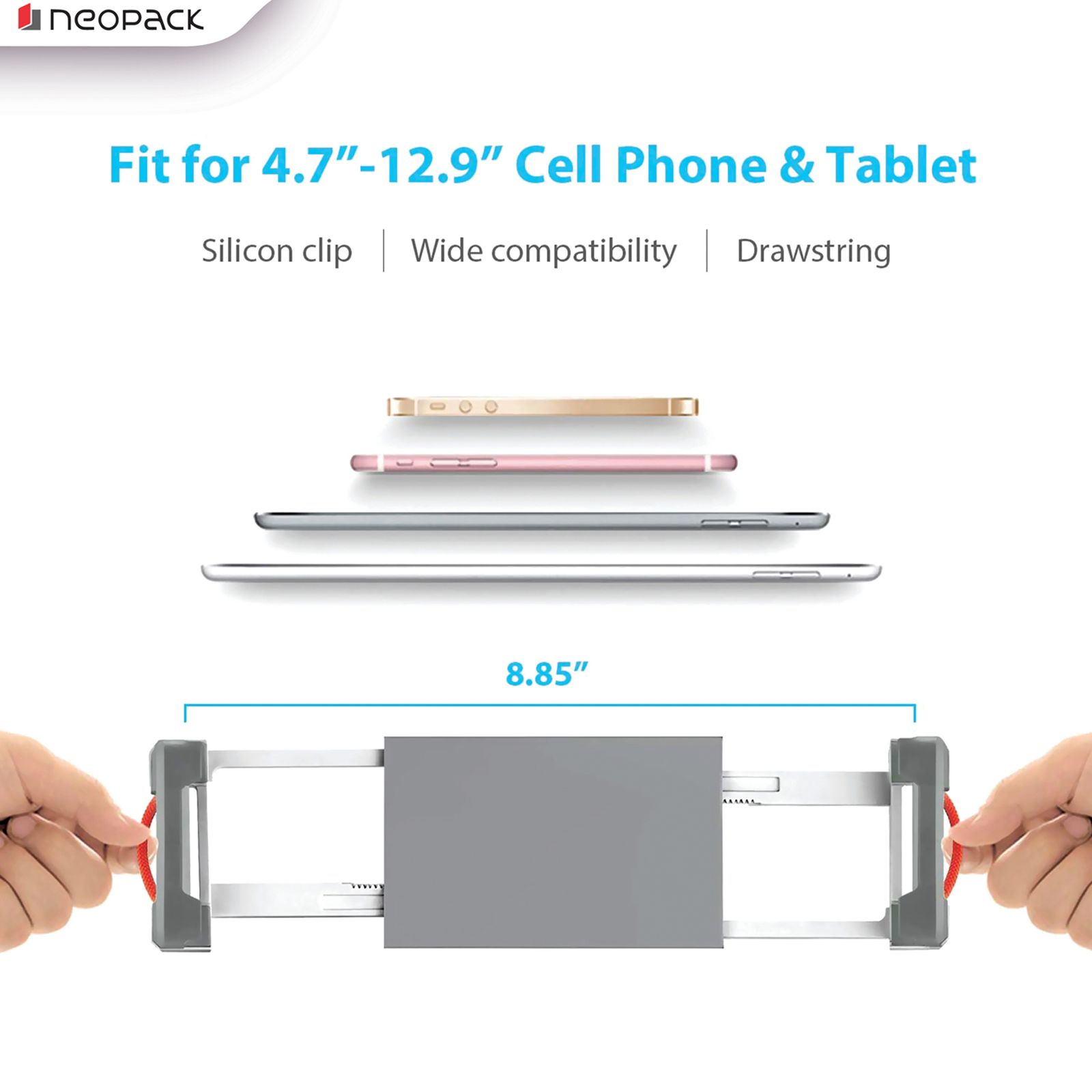 neopack Unimount For Mobile Phones and Tablets (360-Degree Rotatable, USTWH, White)_7