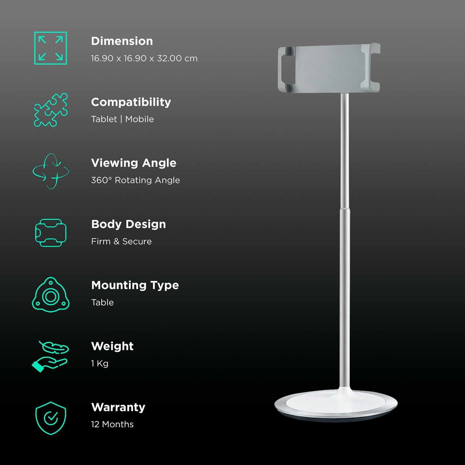 neopack Unimount For Mobile Phones and Tablets (360-Degree Rotatable, USTWH, White)_2