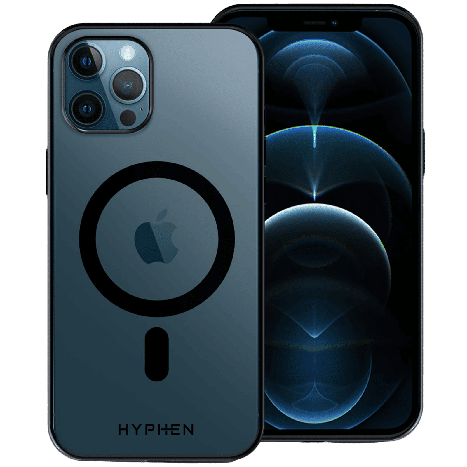 HYPHEN Aire Polycarbonate Back Cover for Apple iPhone 12 Pro Max (Wireless Charging Compatible, Black)_1