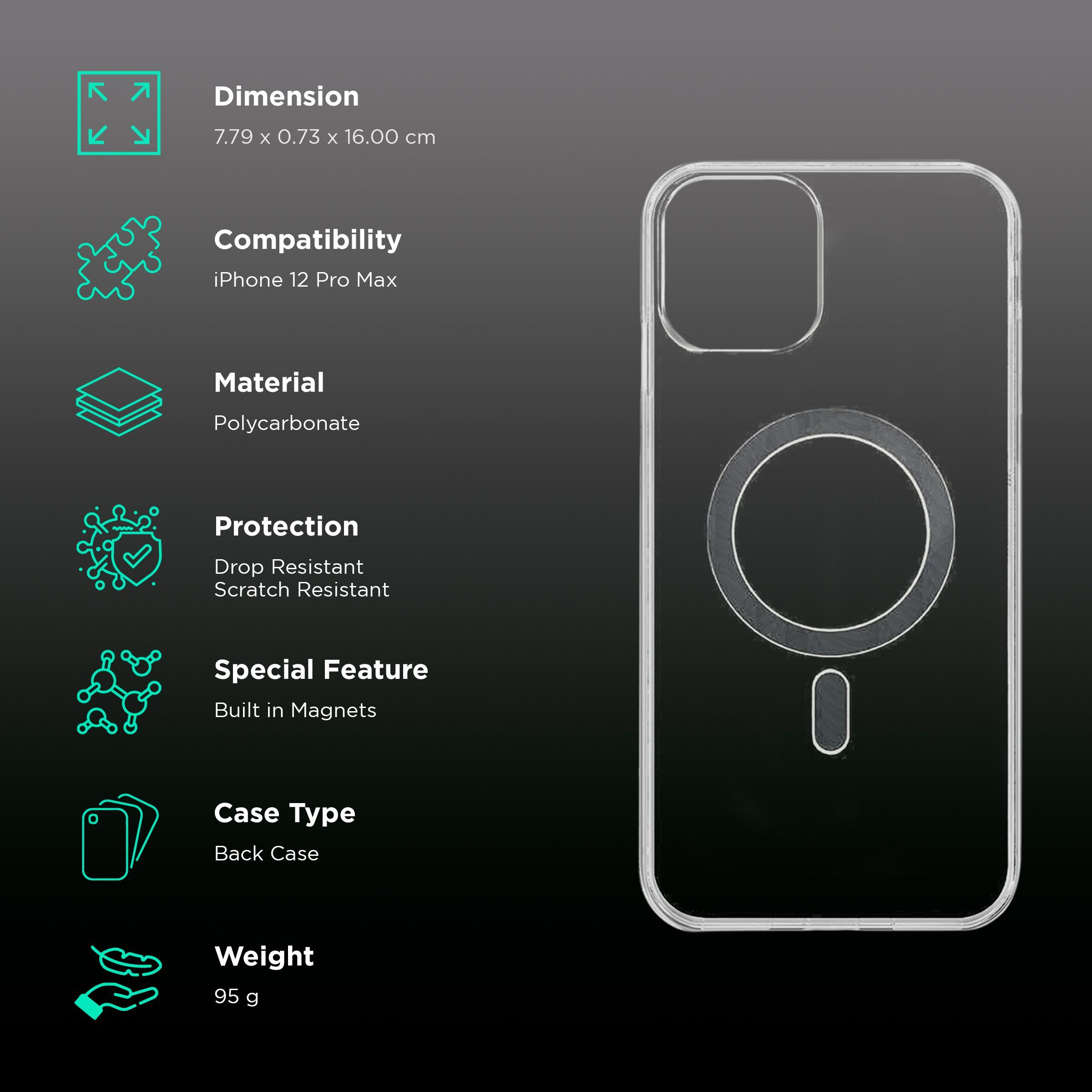 Dr. Vaku Mag-Pro Clear Soft Polycarbonate Back Cover for Apple iPhone 12 Pro Max (Wireless Charging Compatible, Transparent)_2