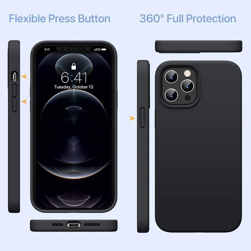 Dr. Vaku Mag-Pro Liquid Soft Silicon Back Cover for Apple iPhone 12 Pro Max (Wireless Charging Compatible, Black)_13