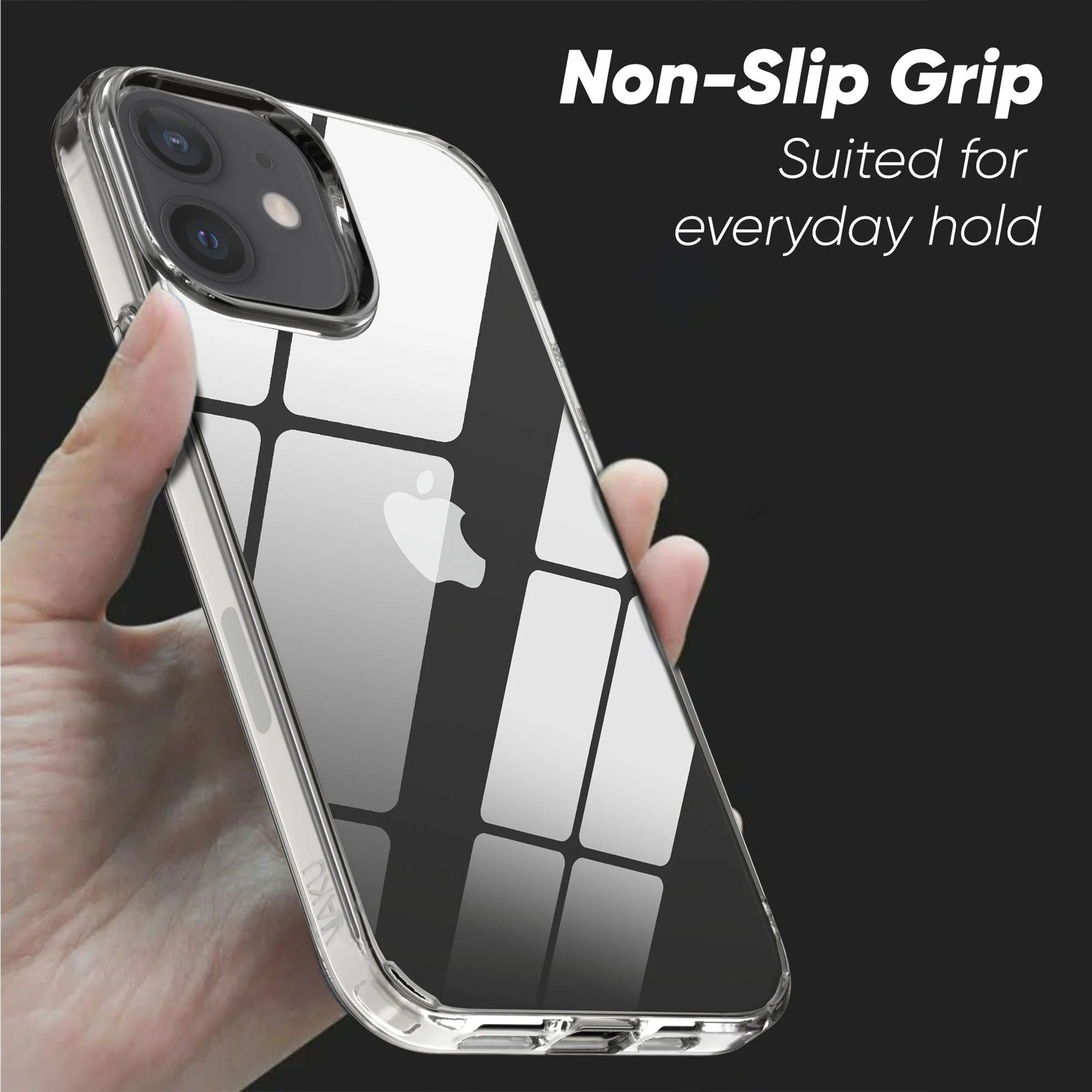 Dr. Vaku Glassy Hard TPU & Polycarbonate Back Cover for Apple iPhone 12 Mini (Scratch Resistant, Clear)_6
