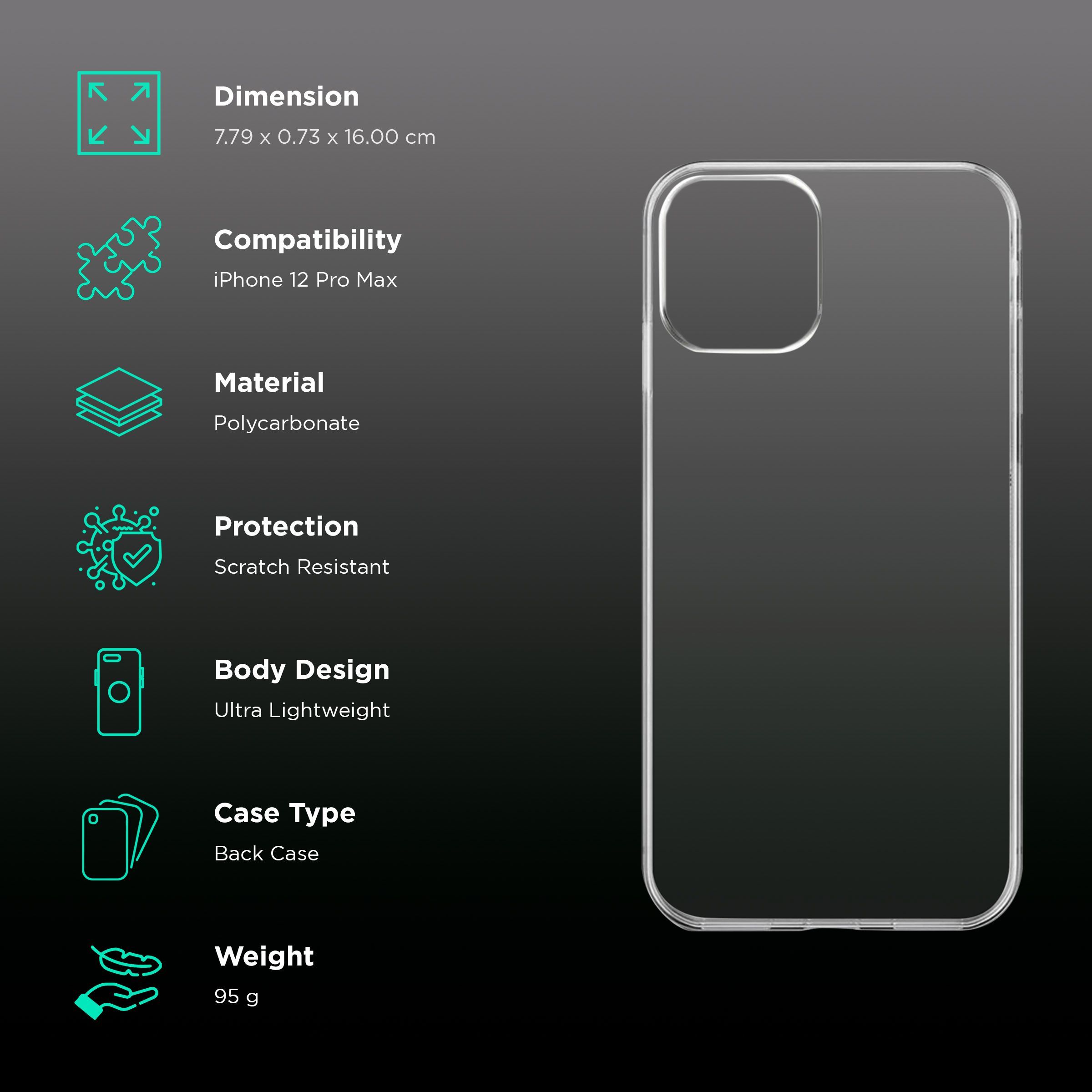 Dr. Vaku Glassy Hard TPU & Polycarbonate Back Cover for Apple iPhone 12 Pro Max (Scratch Resistant, Clear)_2