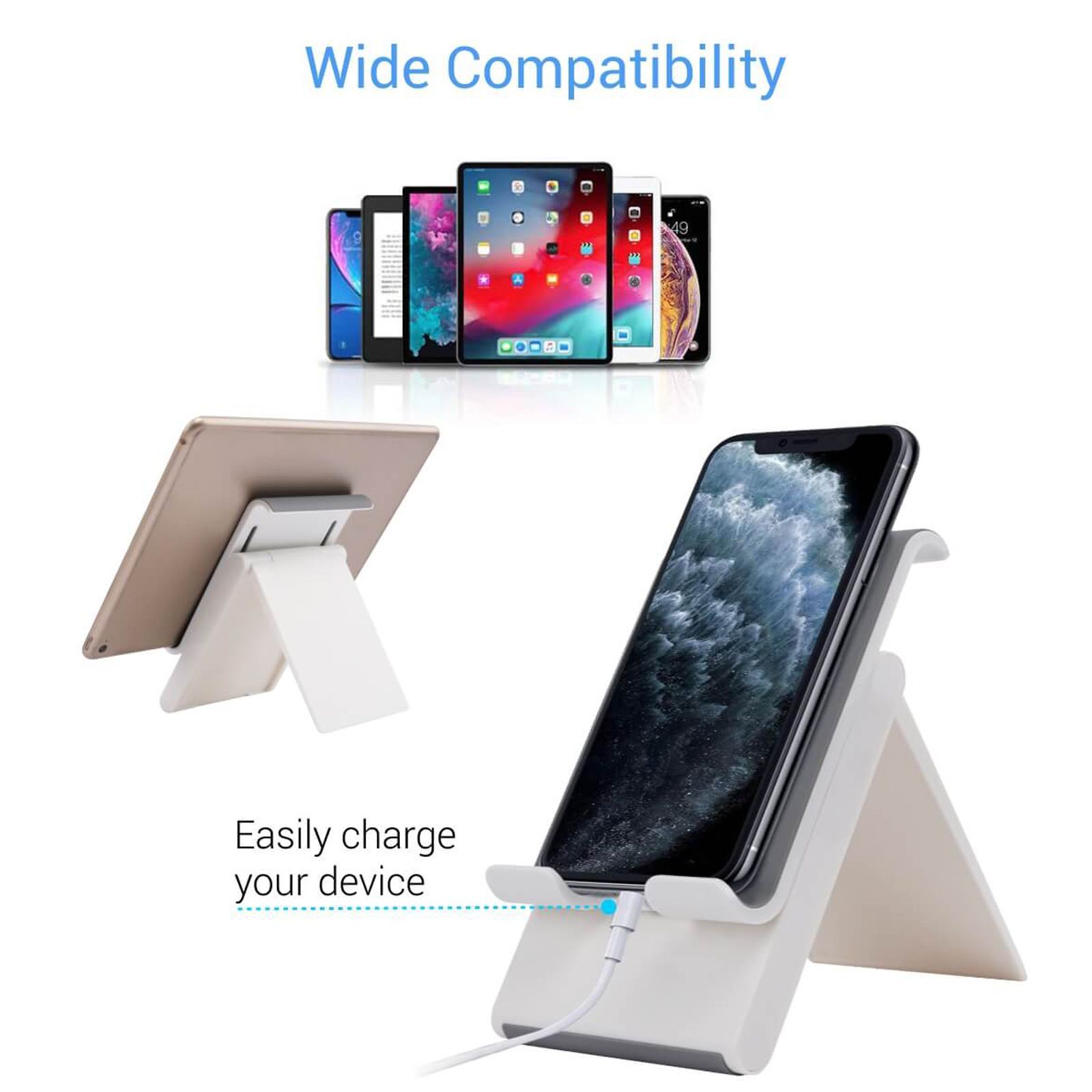 PORTRONICS Paddie Mobile Holder For Mobile & Tablet (Angle Adjustable, POR 1034, White)_5