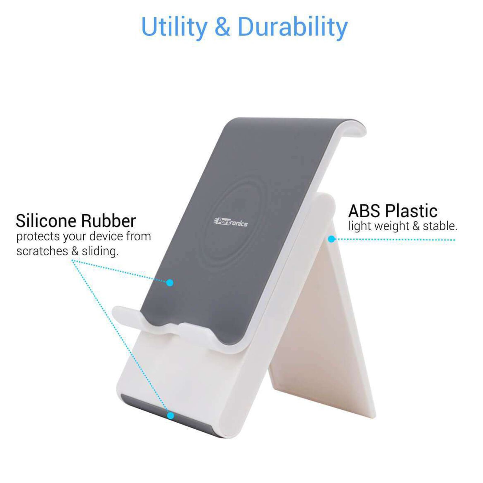 PORTRONICS Paddie Mobile Holder For Mobile & Tablet (Angle Adjustable, POR 1034, White)_4