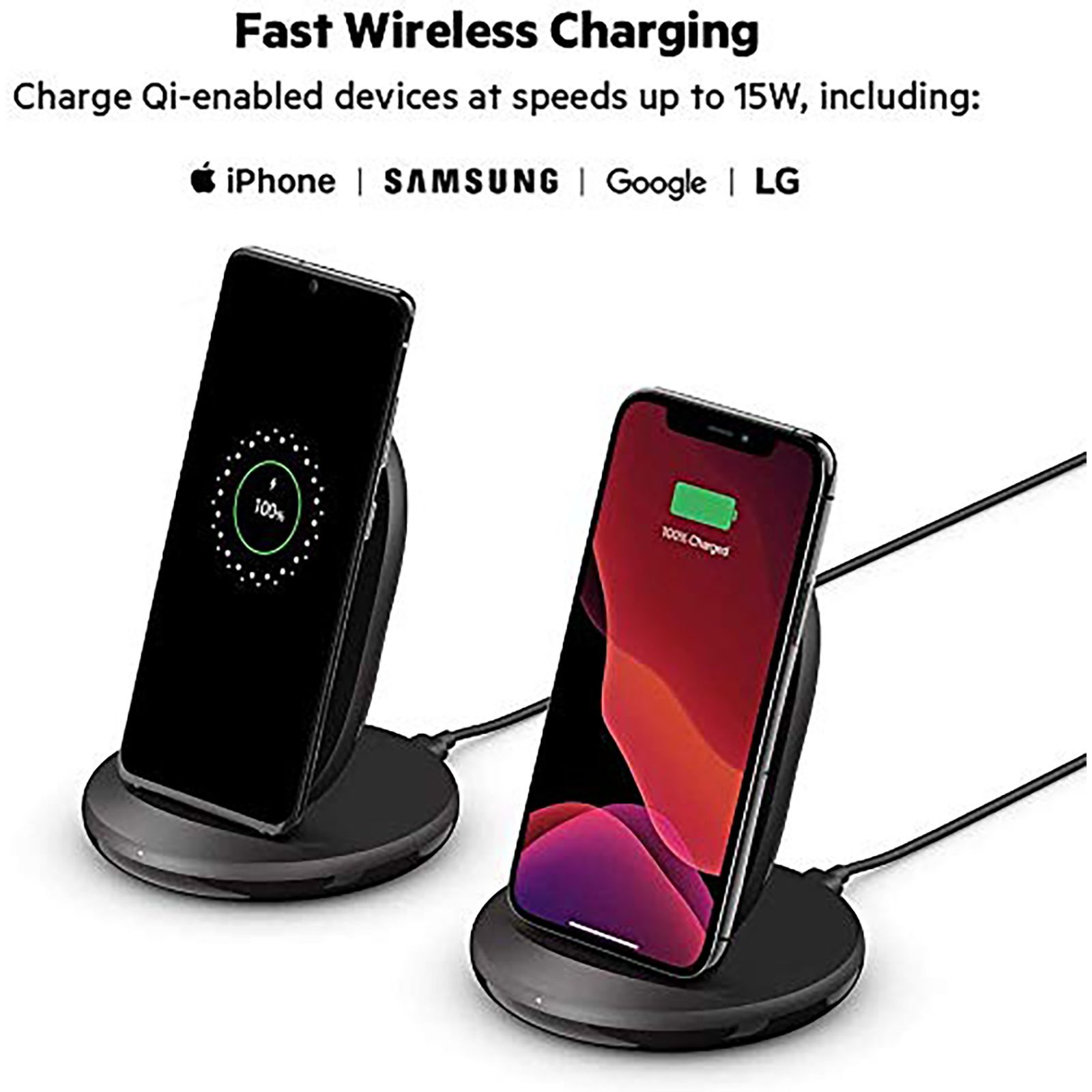 belkin Boost Charge 15W Wireless Charging Pad for iOS, Android (Qi Certified, Fast Charging, Black)_9