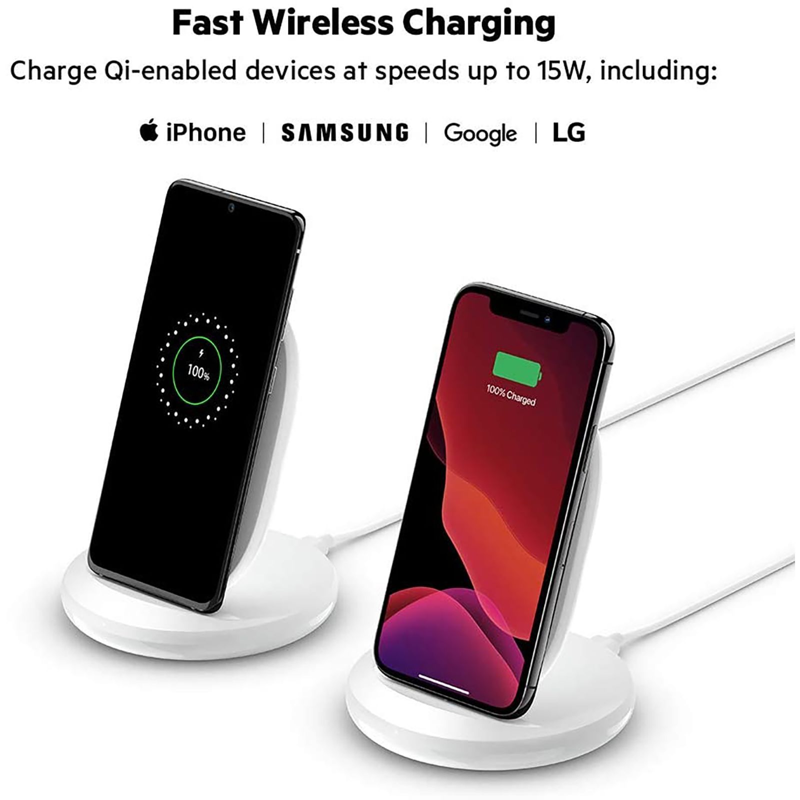 belkin Boost Charge 15W Wireless Charging Pad for iOS, Android (Qi Certified, Fast Charging, White)_7