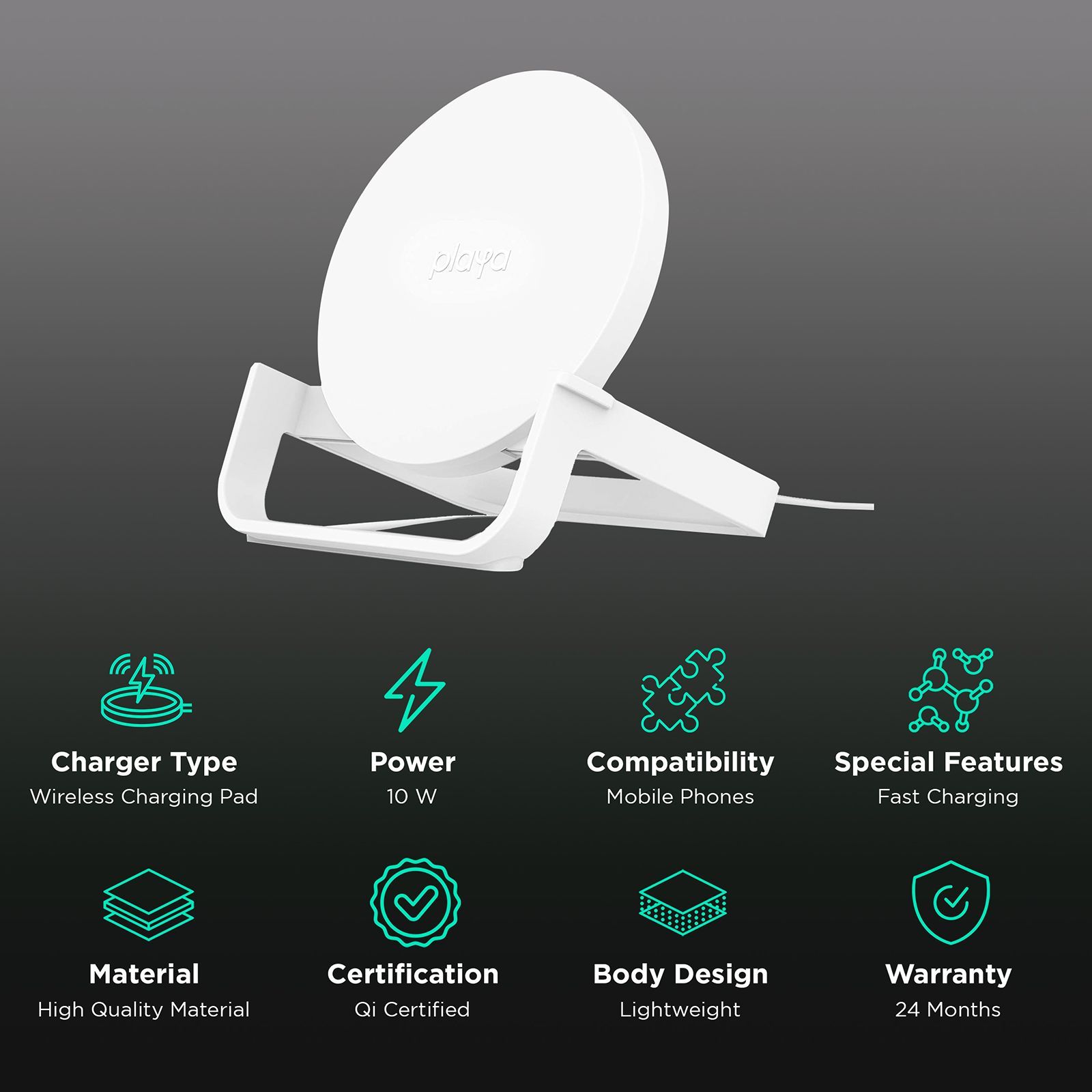 belkin PW0005YZC2-PBB 10W Wireless Charging Pad for iOS, Android (Qi Certified,, Fast Charging, White)_2