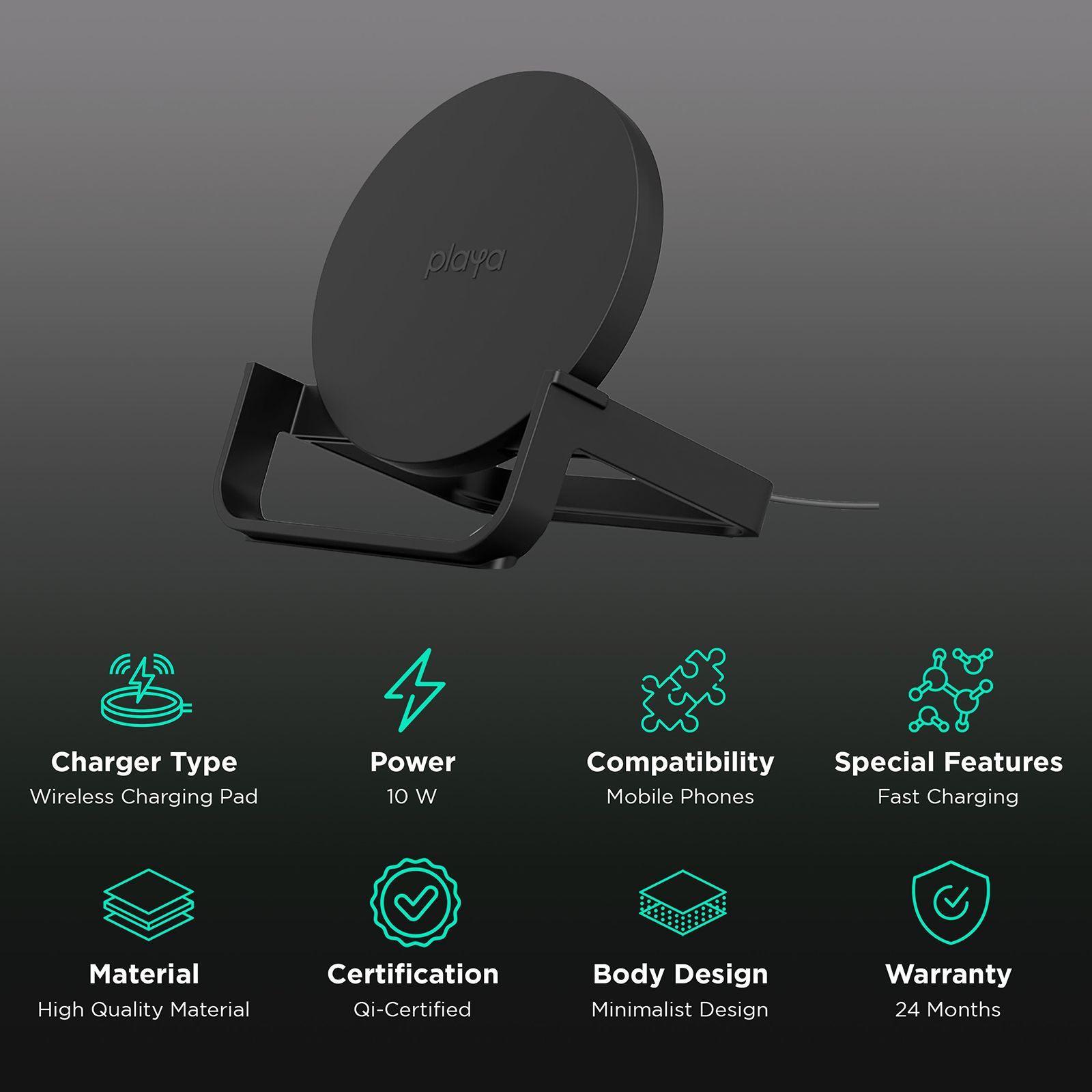 belkin PW0005YZC1-PBB 10W Wireless Charging Pad for iOS, Android (Qi Certified,, Fast Charging, Black)_2