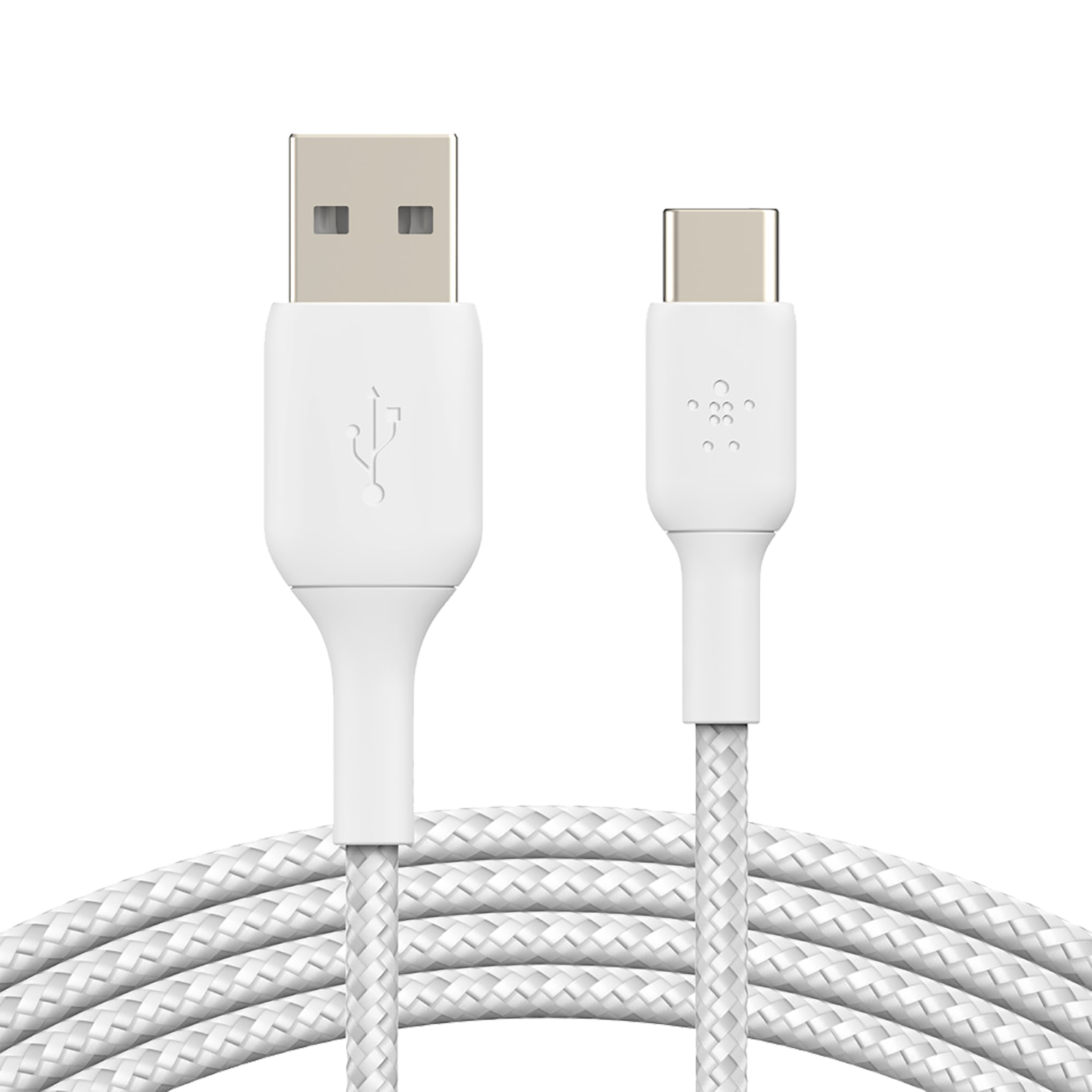 belkin BoostCharge Type A to Type C 6.5 Feet (2M) Cable (Nylon Braided, White)_1