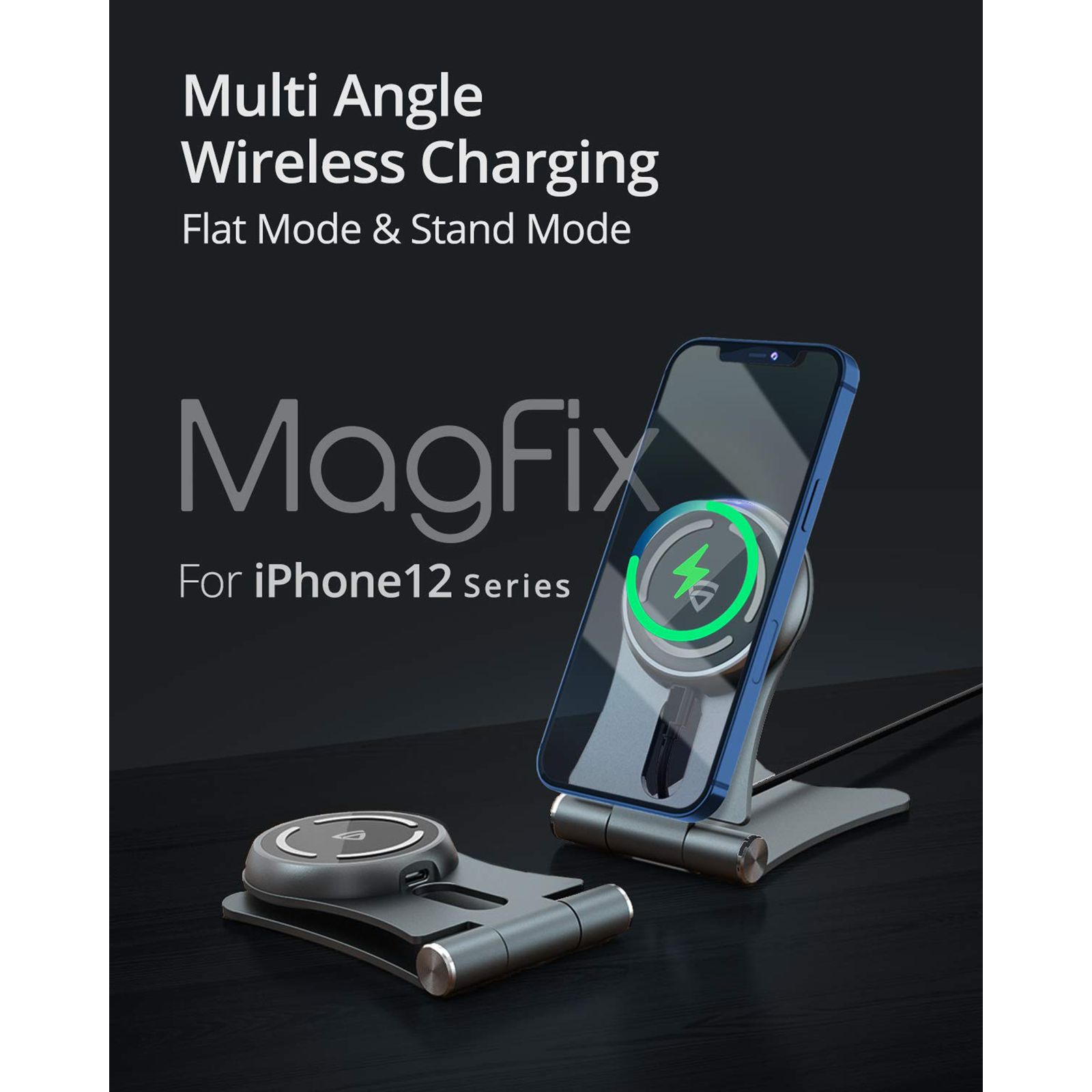 RAEGR MagFix Arc M1320 15W Wireless Charger for iOS (Qi Certified, Over Heating Protection, Metallic Grey)_6