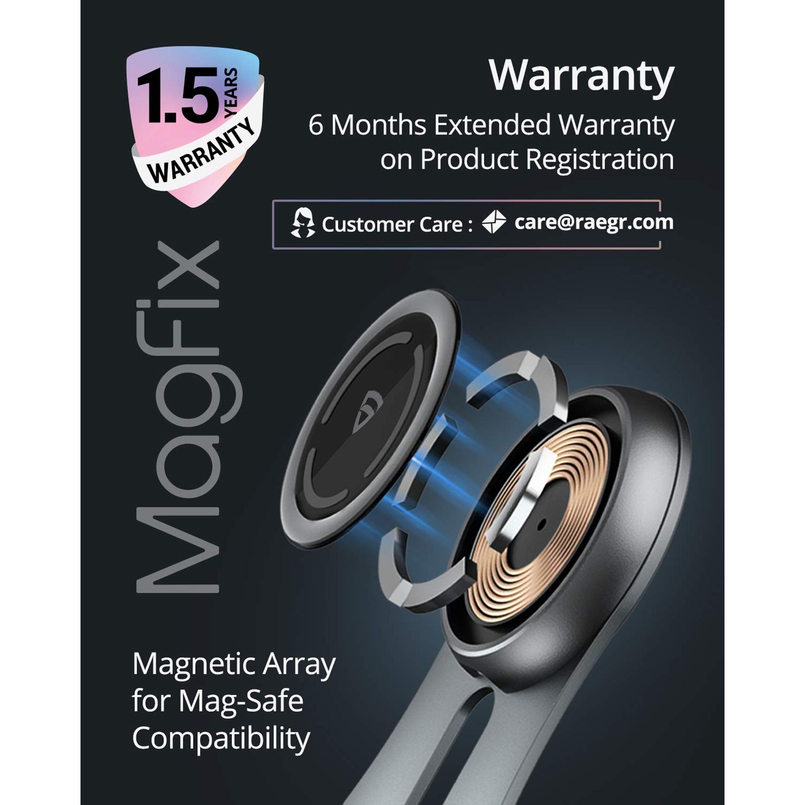 RAEGR MagFix Arc M1320 15W Wireless Charger for iOS (Qi Certified, Over Heating Protection, Metallic Grey)_9