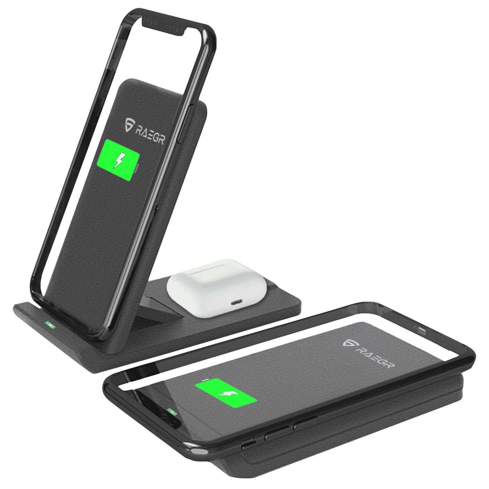 RAEGR Arc 1100 10W Wireless Charger for iOS and Android (Qi Certified, Over Voltage Protection, Sandstone Black)_1