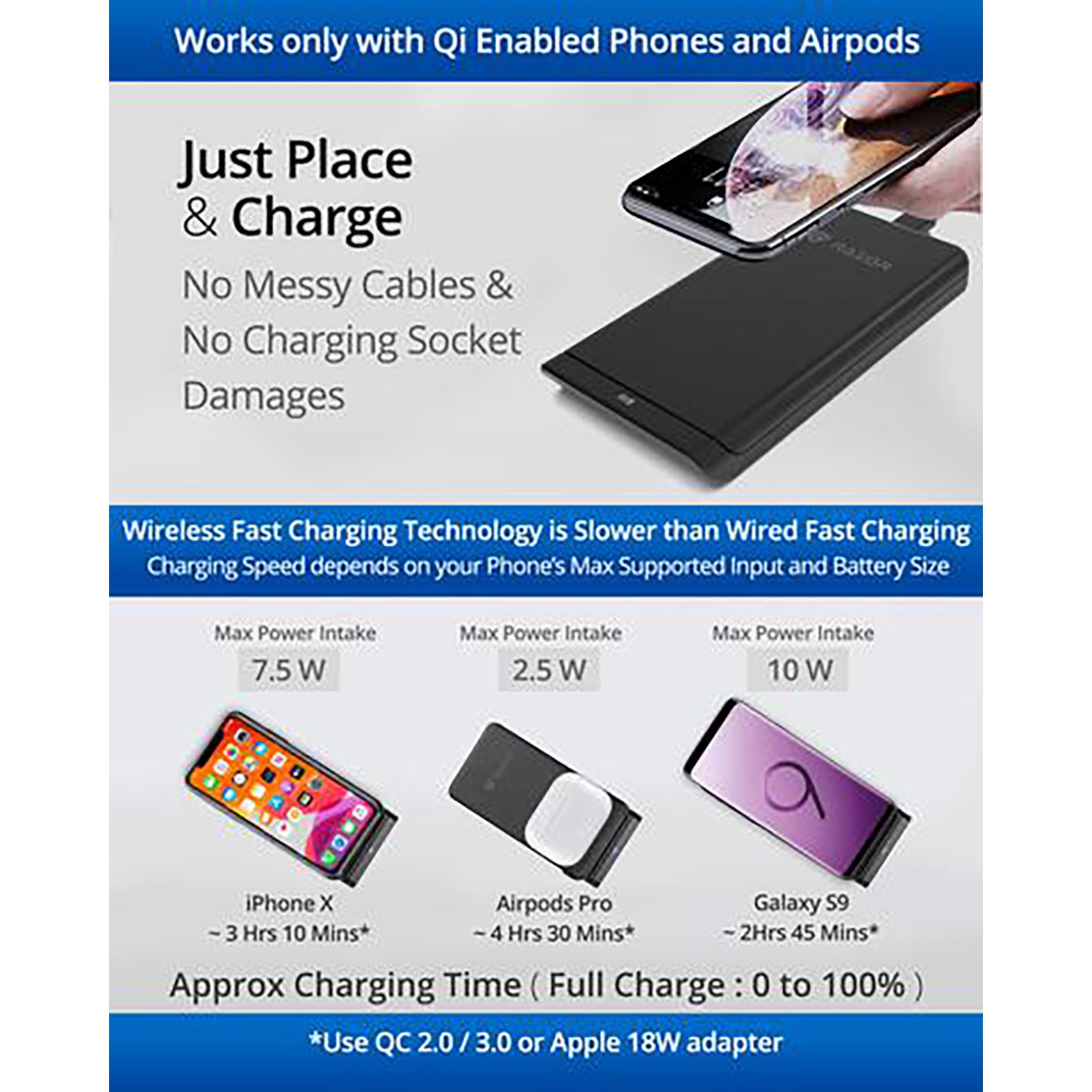 RAEGR Arc 1100 10W Wireless Charger for iOS and Android (Qi Certified, Over Voltage Protection, Sandstone Black)_9