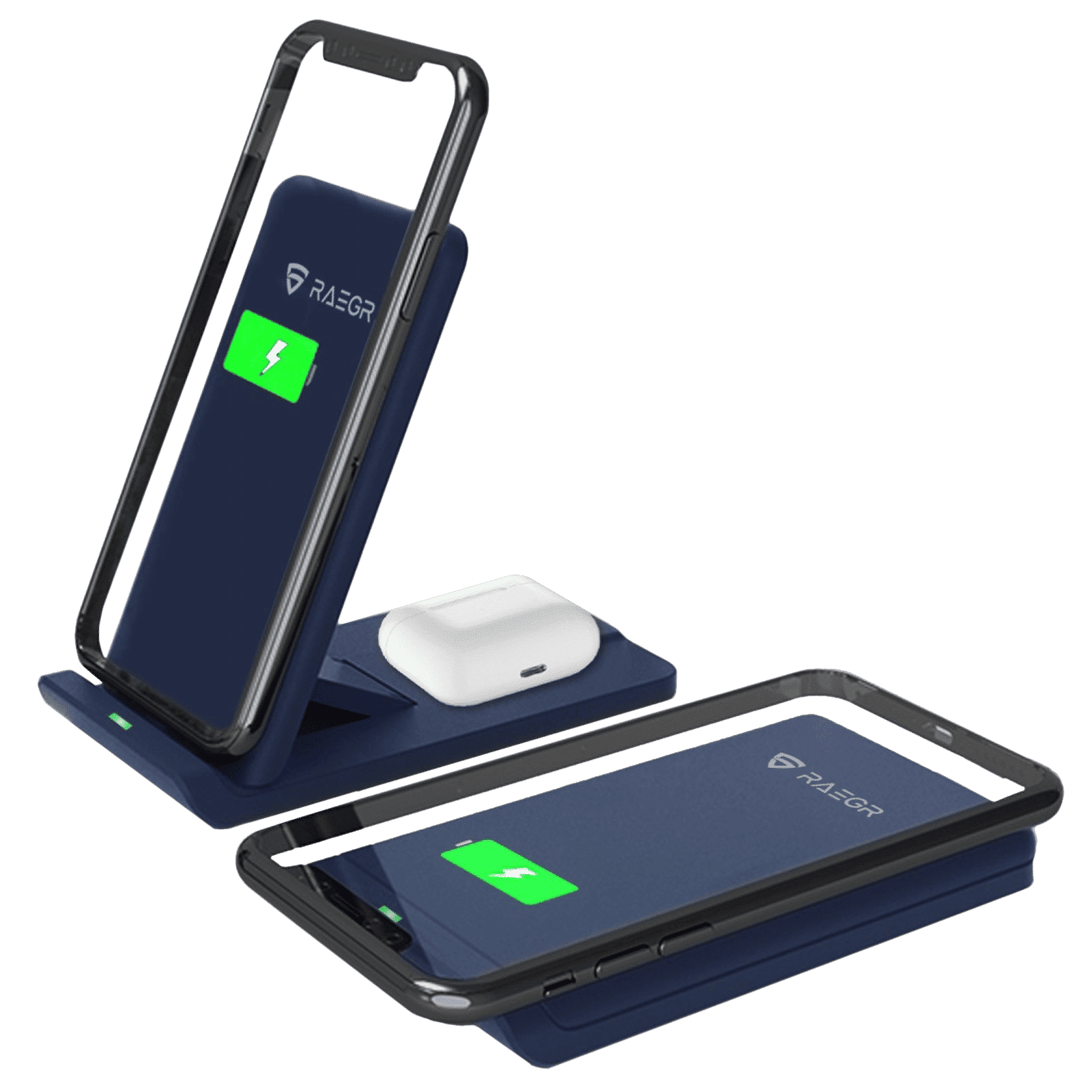 RAEGR Arc 1100 10W Wireless Charger for iOS and Android (Qi Certified, Over Voltage Protection, Navy)_1
