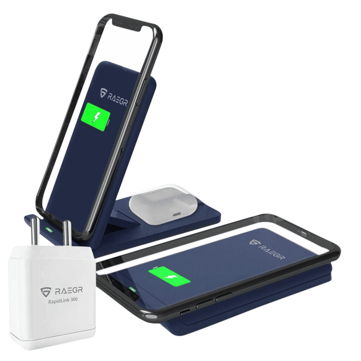 RAEGR Arc 1100 10W Wireless Charger for iOS and Android (Qi Certified, Over Voltage Protection, Navy)_11