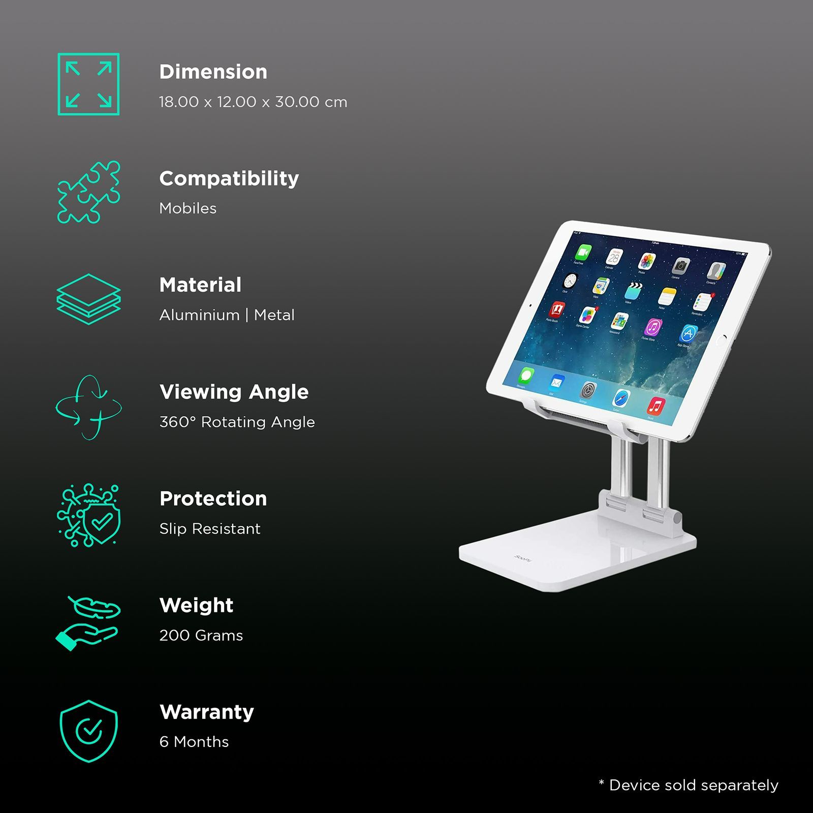SooPii Stand Holder (Aluminum Stand Holder, DM02, White)_3