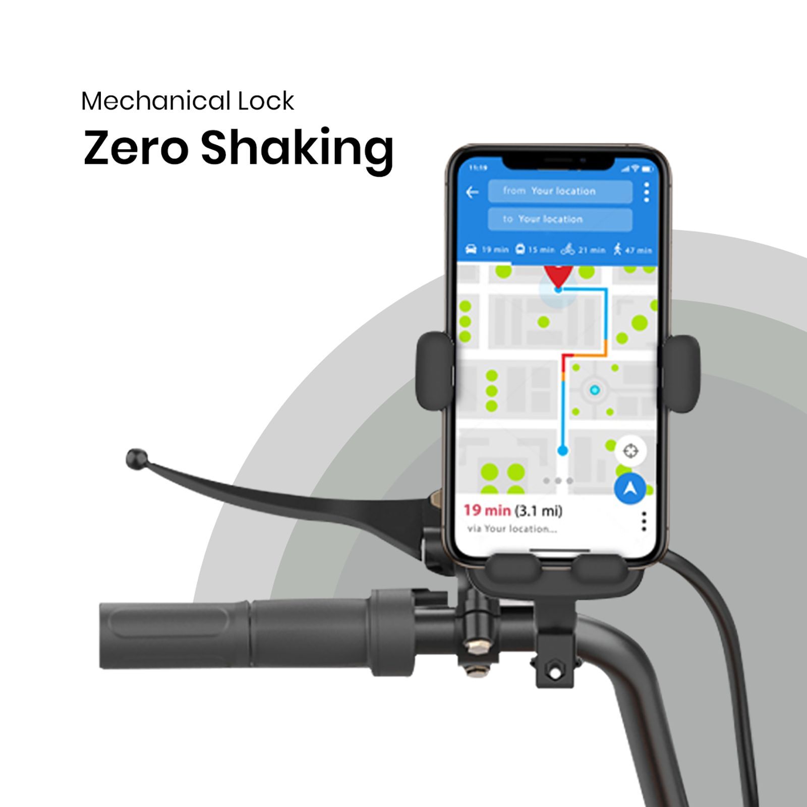 PORTRONICS Mobike II Bike Mobile Holder (Steady Locking, POR-1304, Black)_8