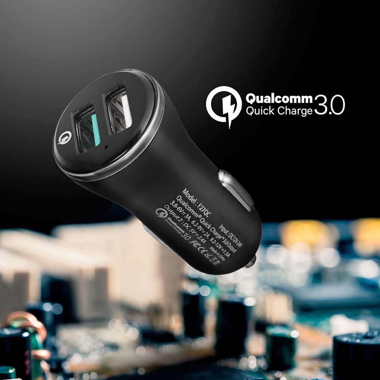 spigen 30 Watts 2 USB Ports Car Charging Adapter (Safe Charging, 000CG20643, Black) spigen 30 Watts 2 USB Ports Car Charging Adapter (Safe Charging, 000CG20643, Black)_4