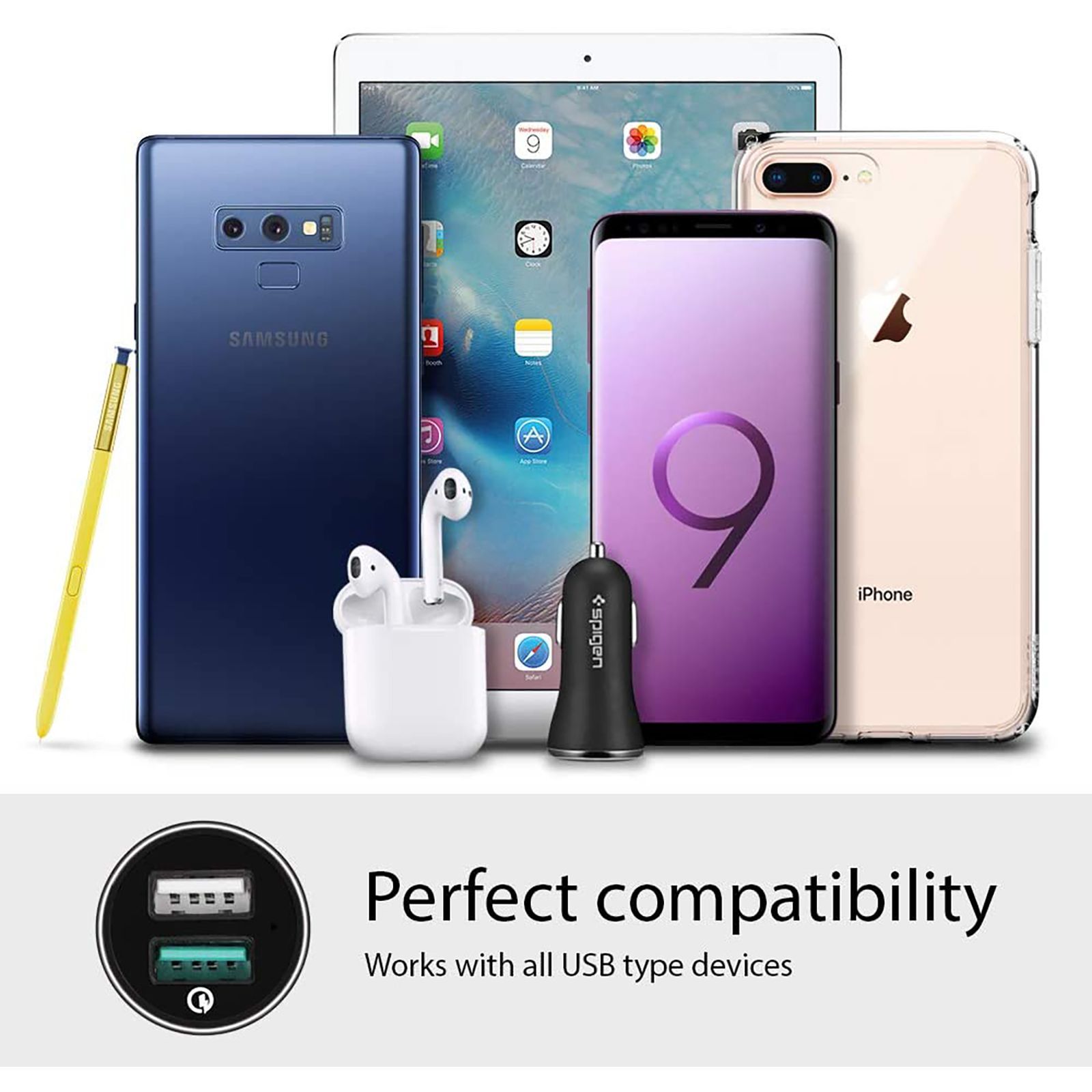 spigen 30 Watts 2 USB Ports Car Charging Adapter (Safe Charging, 000CG20643, Black) spigen 30 Watts 2 USB Ports Car Charging Adapter (Safe Charging, 000CG20643, Black)_5