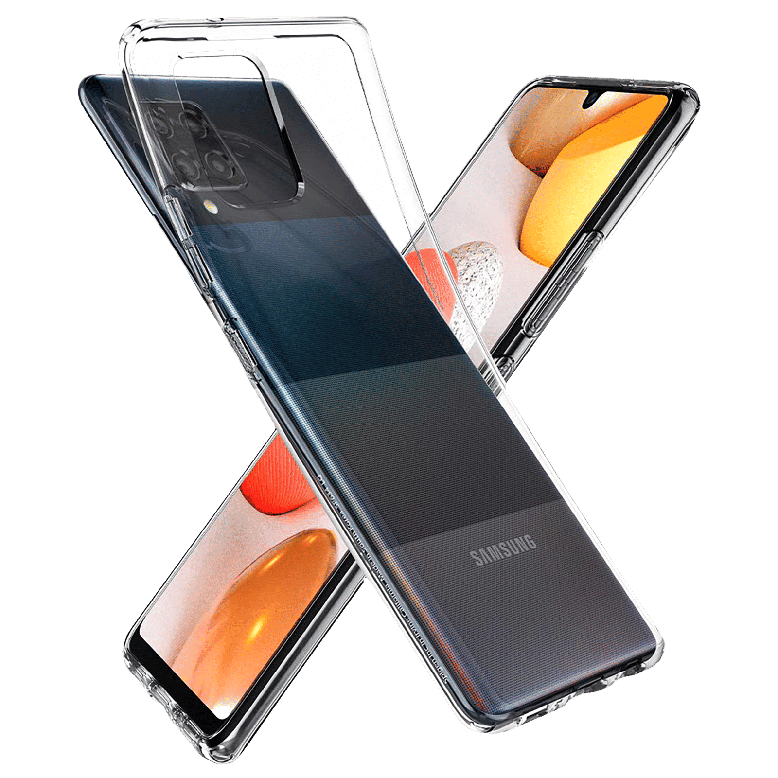 spigen Liquid Crystal Glitter TPU Back Cover for SAMSUNG Galaxy M42 5G, A42 5G (Air Cushion Technology, Crystal Clear)_11