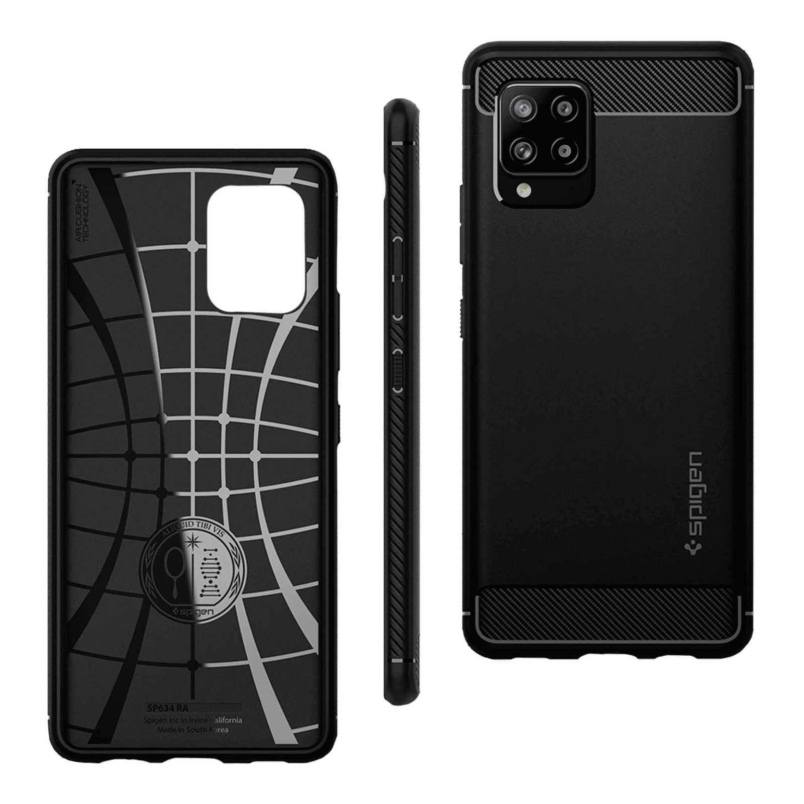 spigen Rugged Armor TPU Back Cover for SAMSUNG Galaxy M42 5G, A42 5G (Air Cushion Technology, Matte Black)_7