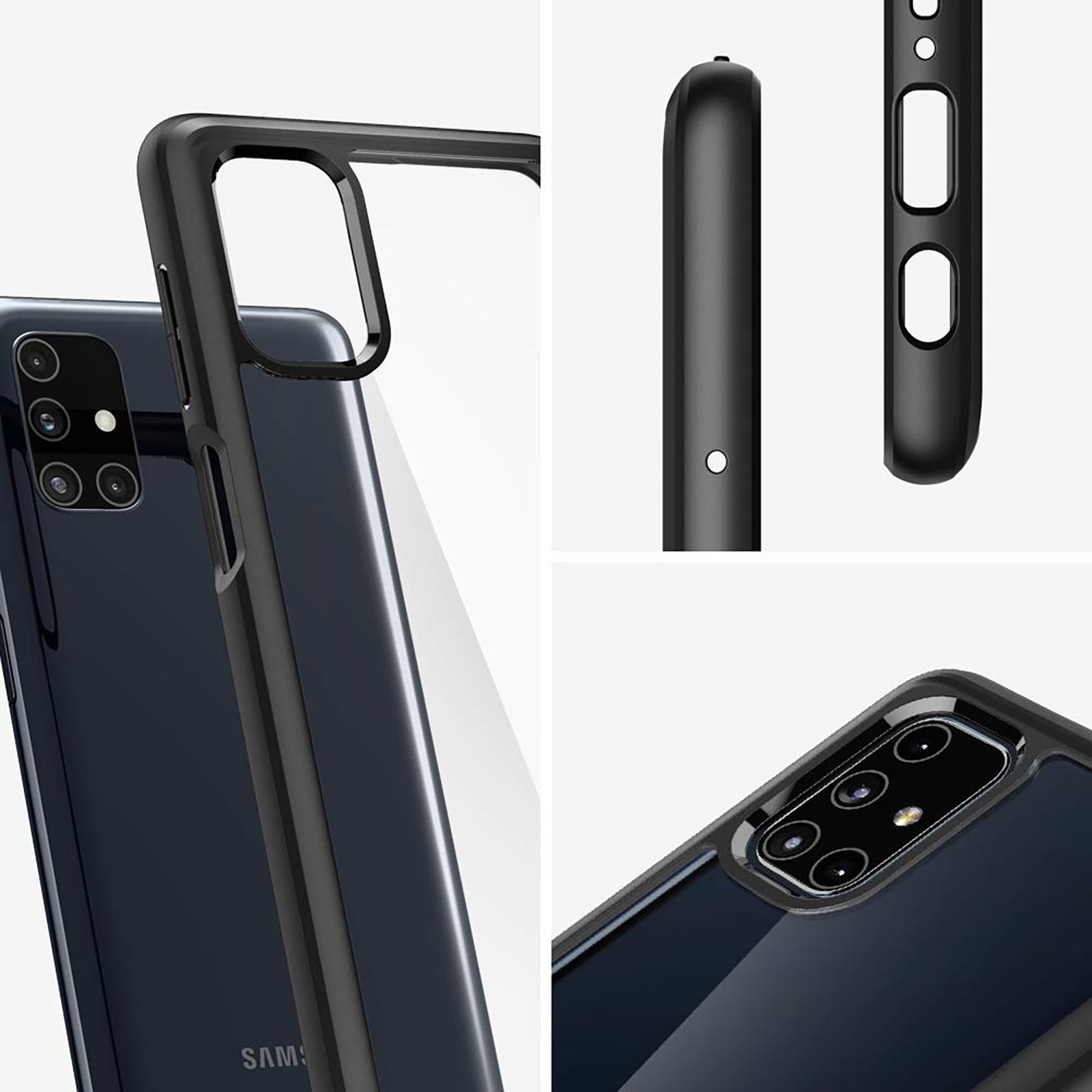 spigen Ultra Hybrid Hard Polycarbonate & TPU Back Cover for SAMSUNG Galaxy M51 (Air Cushion Technology, Black) spigen Ultra Hybrid Hard Polycarbonate & TPU Back Cover for SAMSUNG Galaxy M51 (Air Cushion Technology, Black)_4