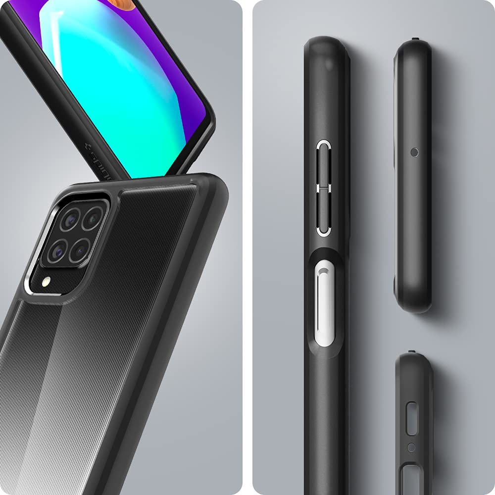 spigen Ultra Hybrid TPU & Polycarbonate Back Cover for SAMSUNG Galaxy M62, F62 (Air Cushion Technology, Matte Black)_8