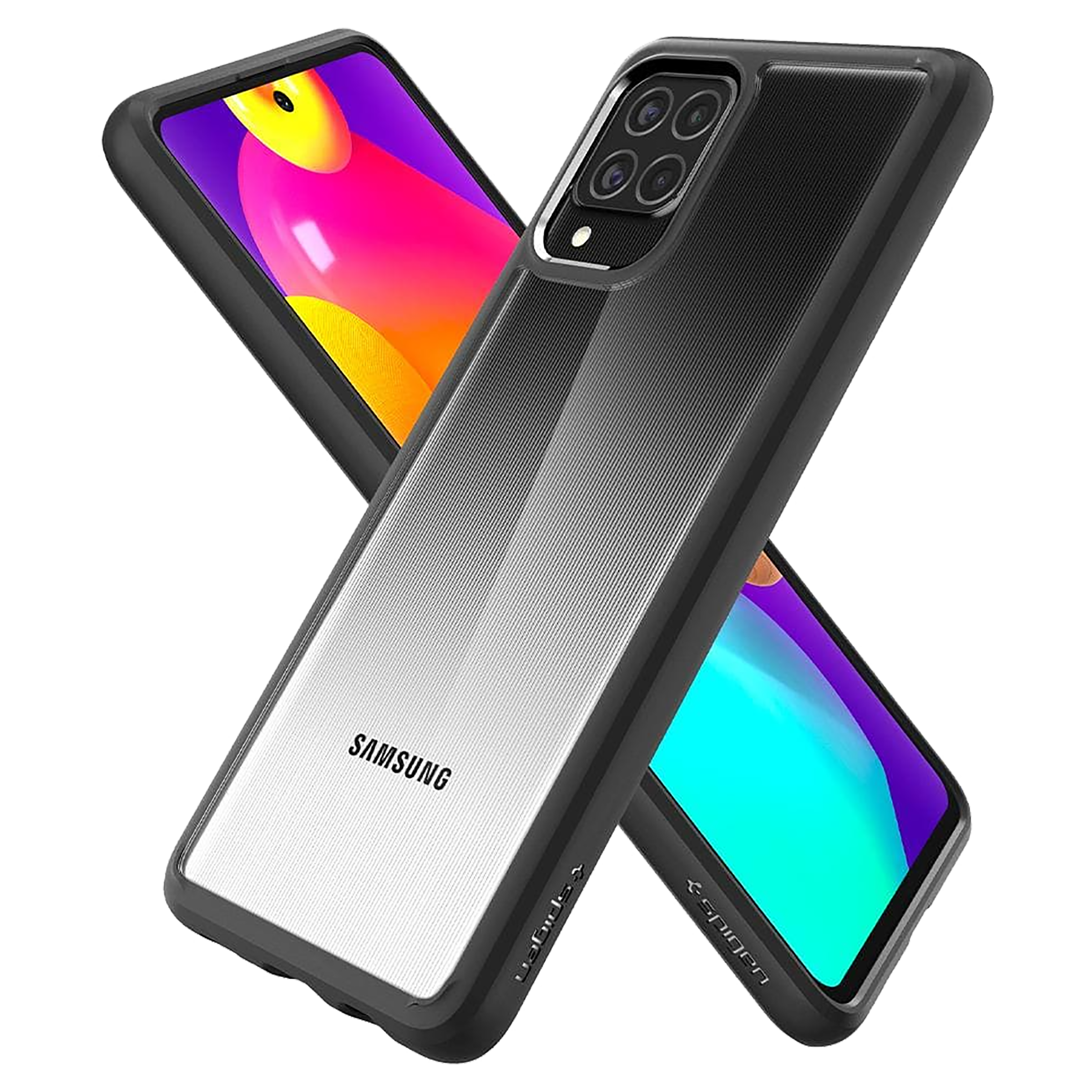 spigen Ultra Hybrid TPU & Polycarbonate Back Cover for SAMSUNG Galaxy M62, F62 (Air Cushion Technology, Matte Black)_11